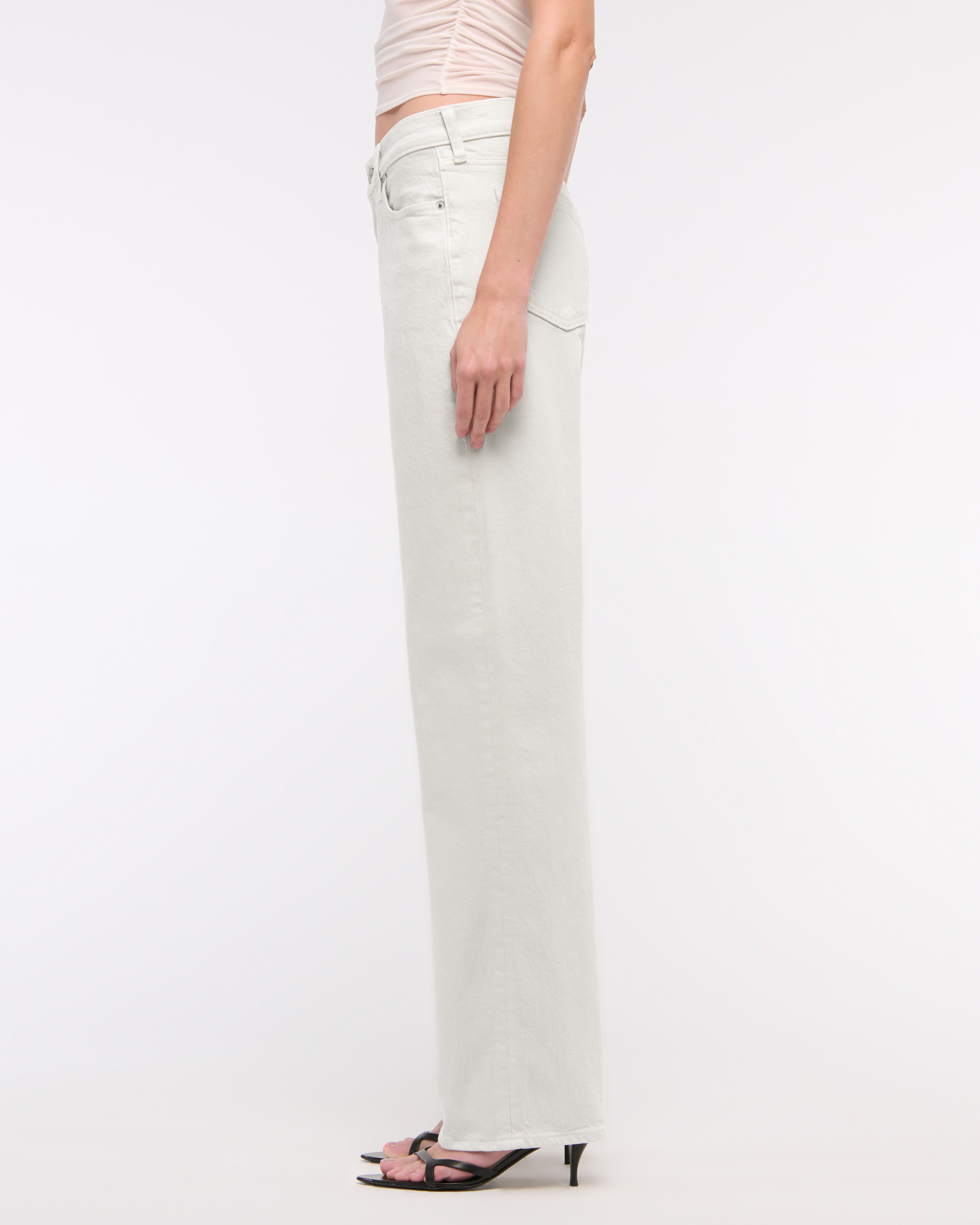 Abercrombie & Fitch Low Rise Baggy Jean In Gray