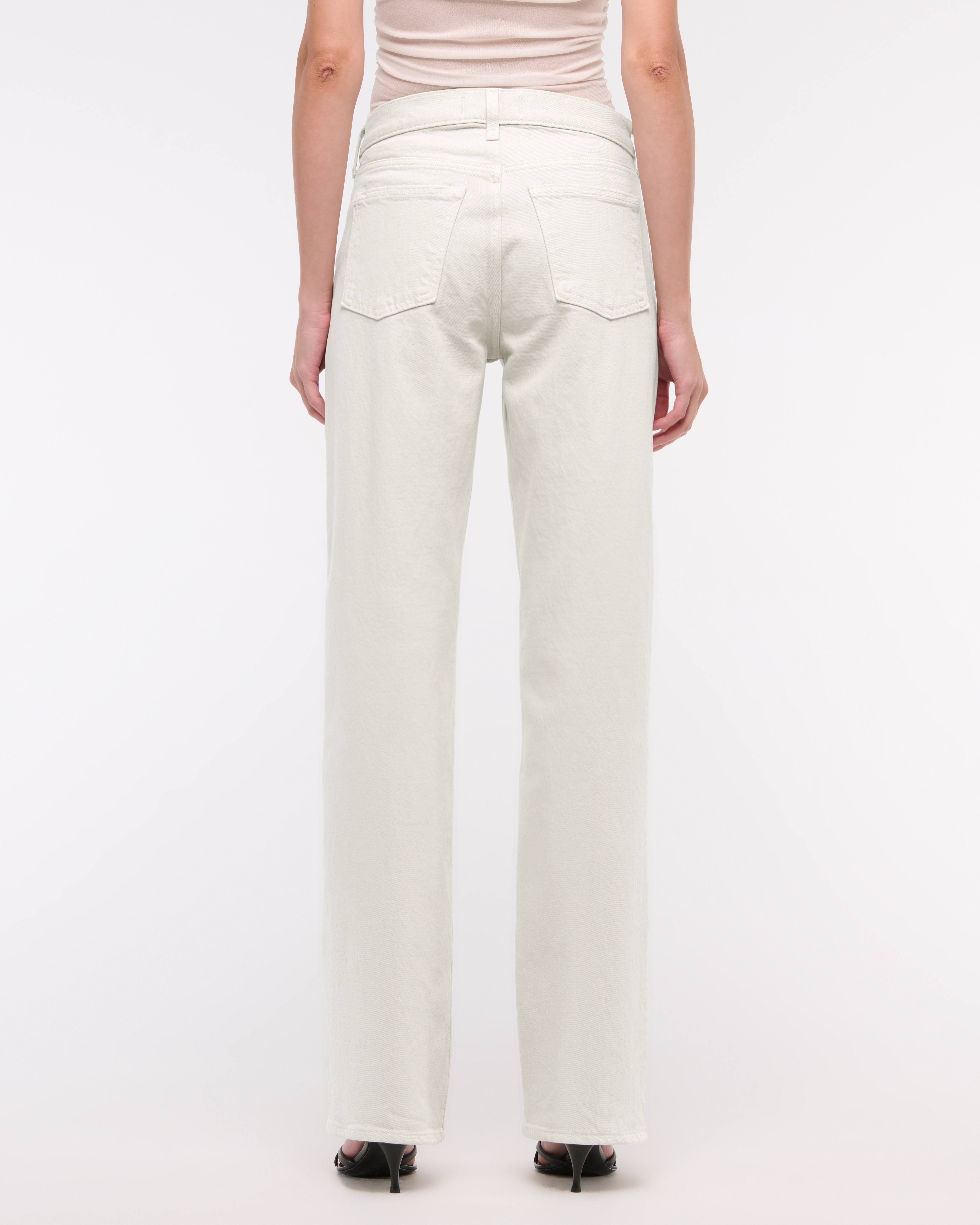 [ ] Low Rise Baggy Fit White Linen Jeans ★人気★ Women's Low Rise Baggy Jean | Women's Bottoms | Abercrombie.com