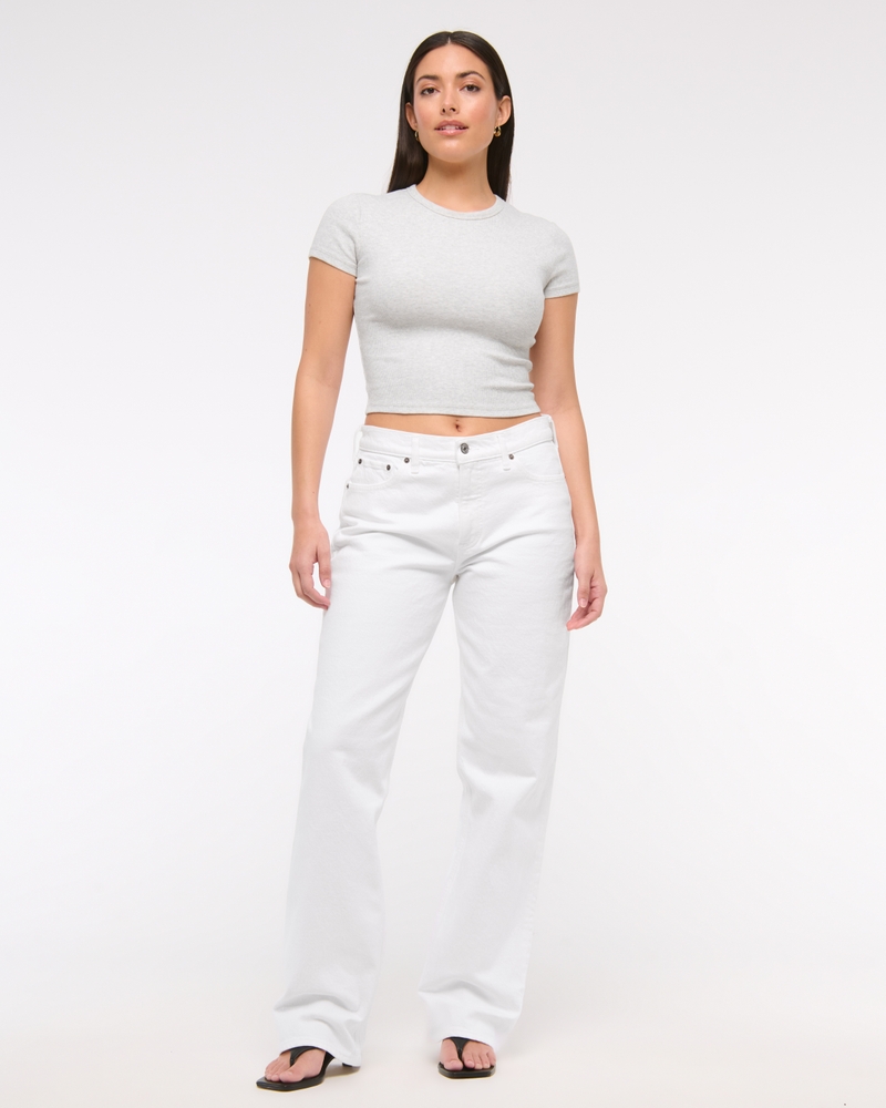 Abercrombie ホワイトカーゴパンツy2k Women's Curve Love Low Rise Baggy Jean | Women's Clearance