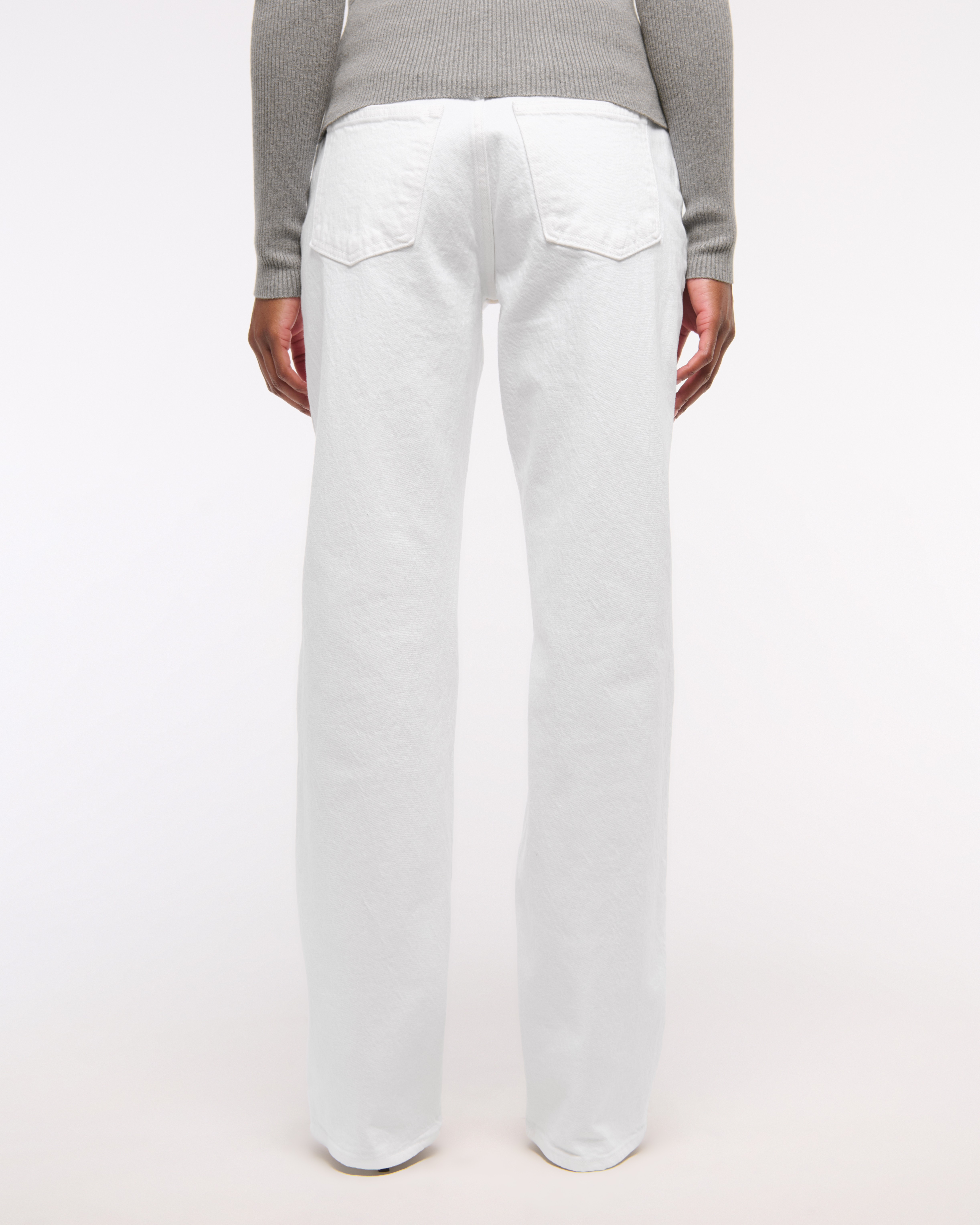 Abercrombie & Fitch Low Rise Baggy Jean In White