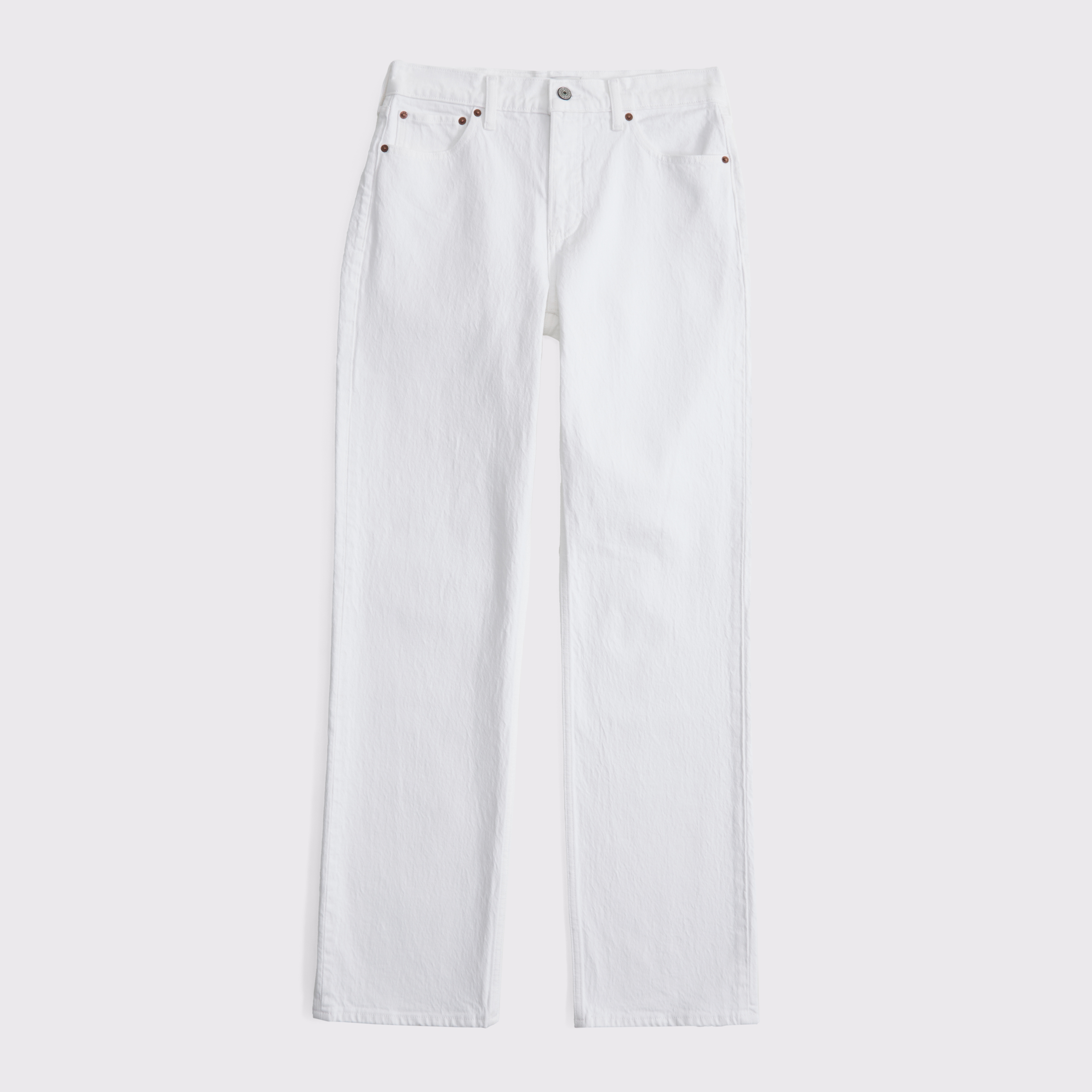 Abercrombie & Fitch Low Rise Baggy Jean In White