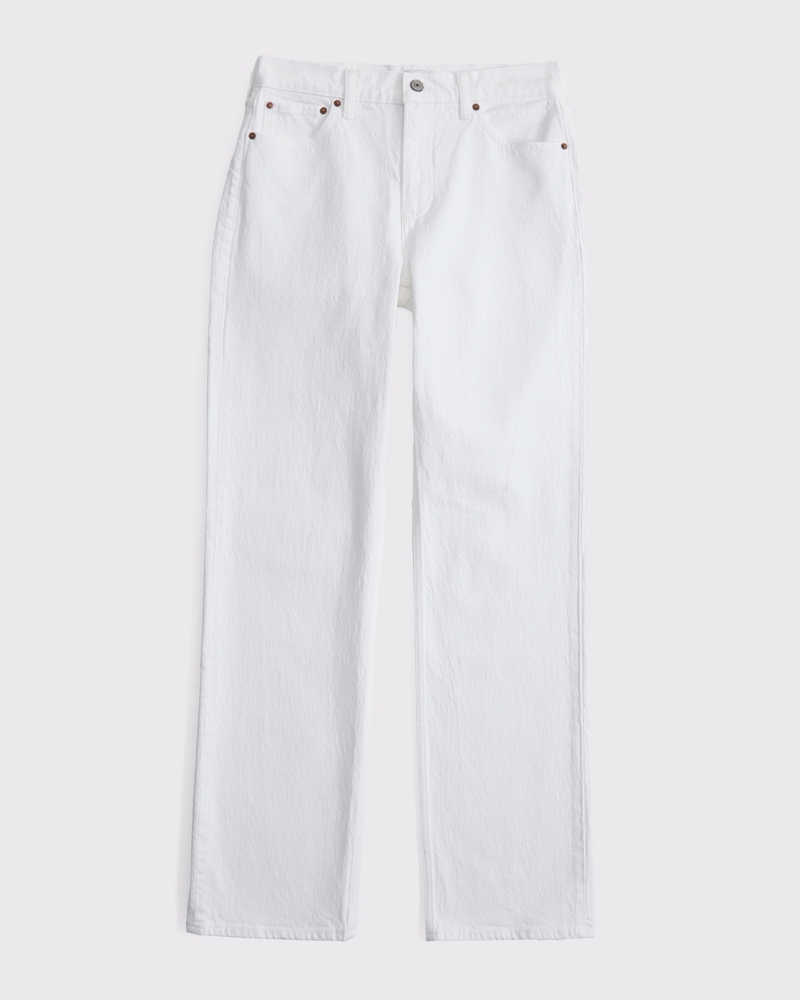 ★ ★ Women's Low Rise Baggy Fit White Linen Deni Women's Low Rise Baggy Jean | Women's Clearance