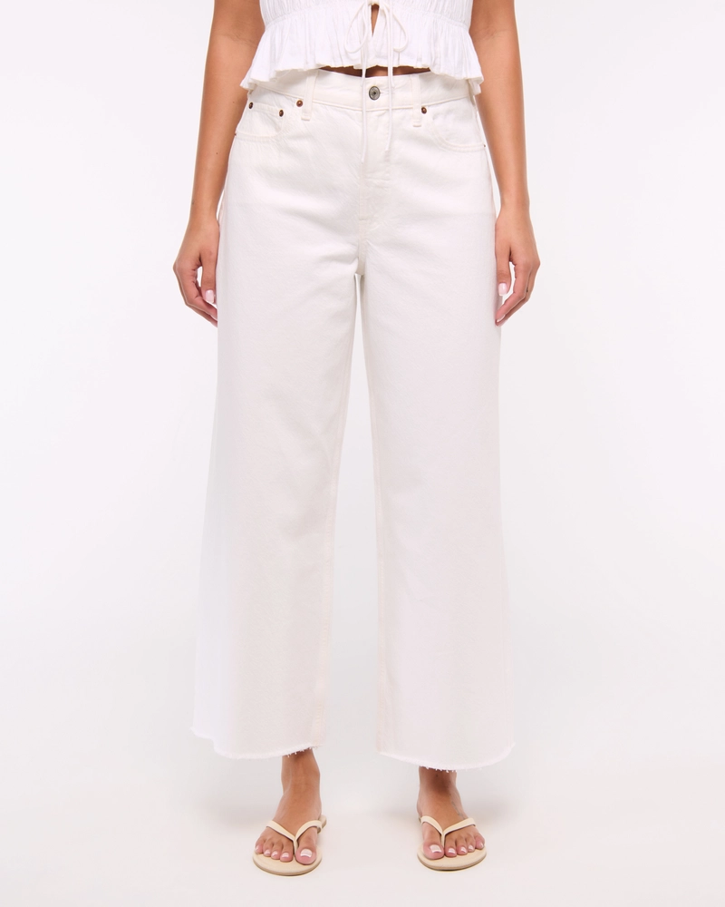 High Rise Cropped Wide Leg Jean