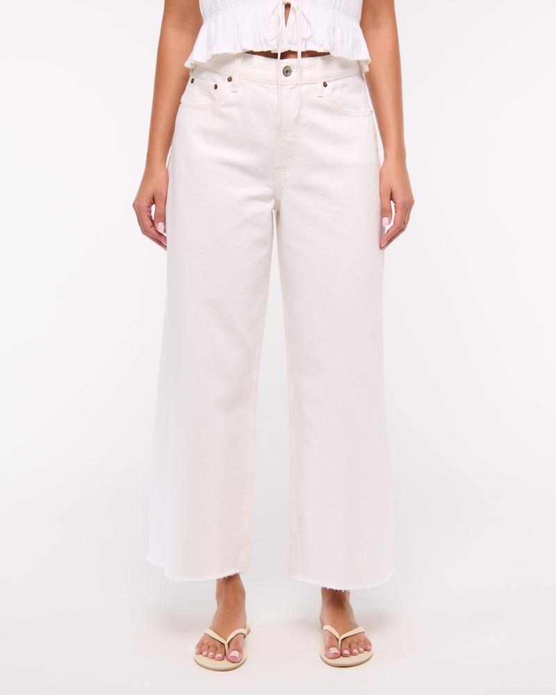 High Rise Cropped Wide Leg Jean