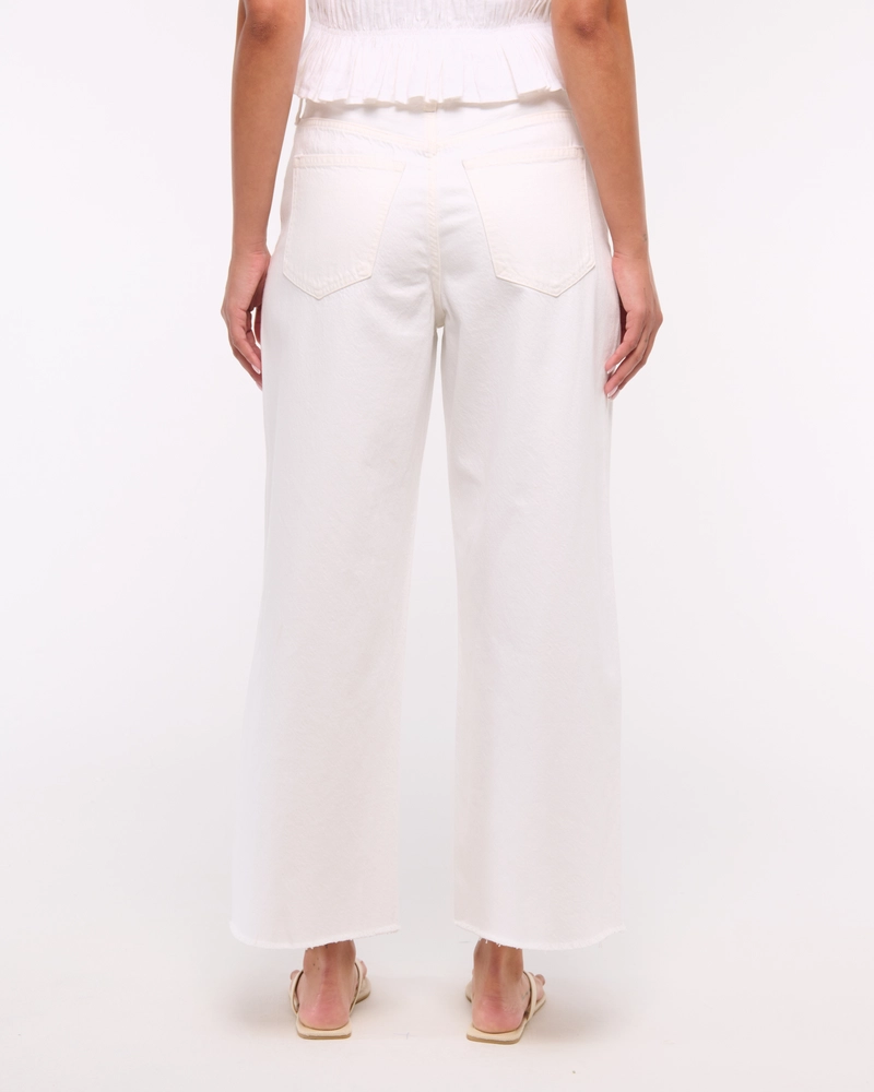 High Rise Cropped Wide Leg Jean