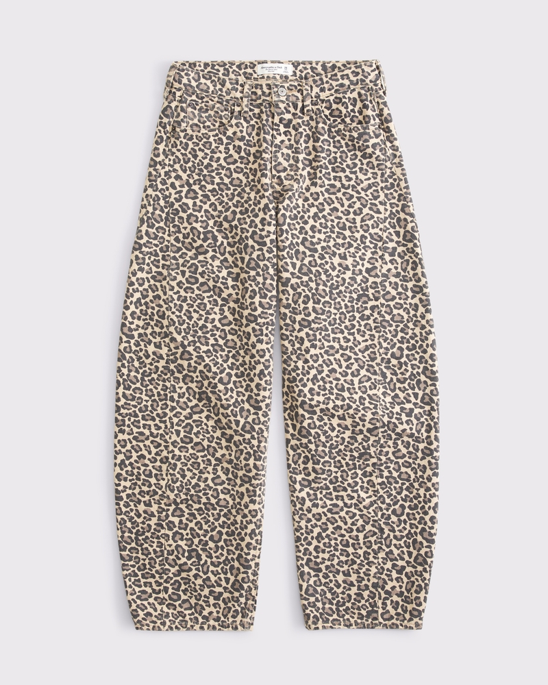 ボトムスその他 ROTATE animal print barrel jeans 114025256 ROTATE animal print barrel jeans 114025256 BLACK - WASHED