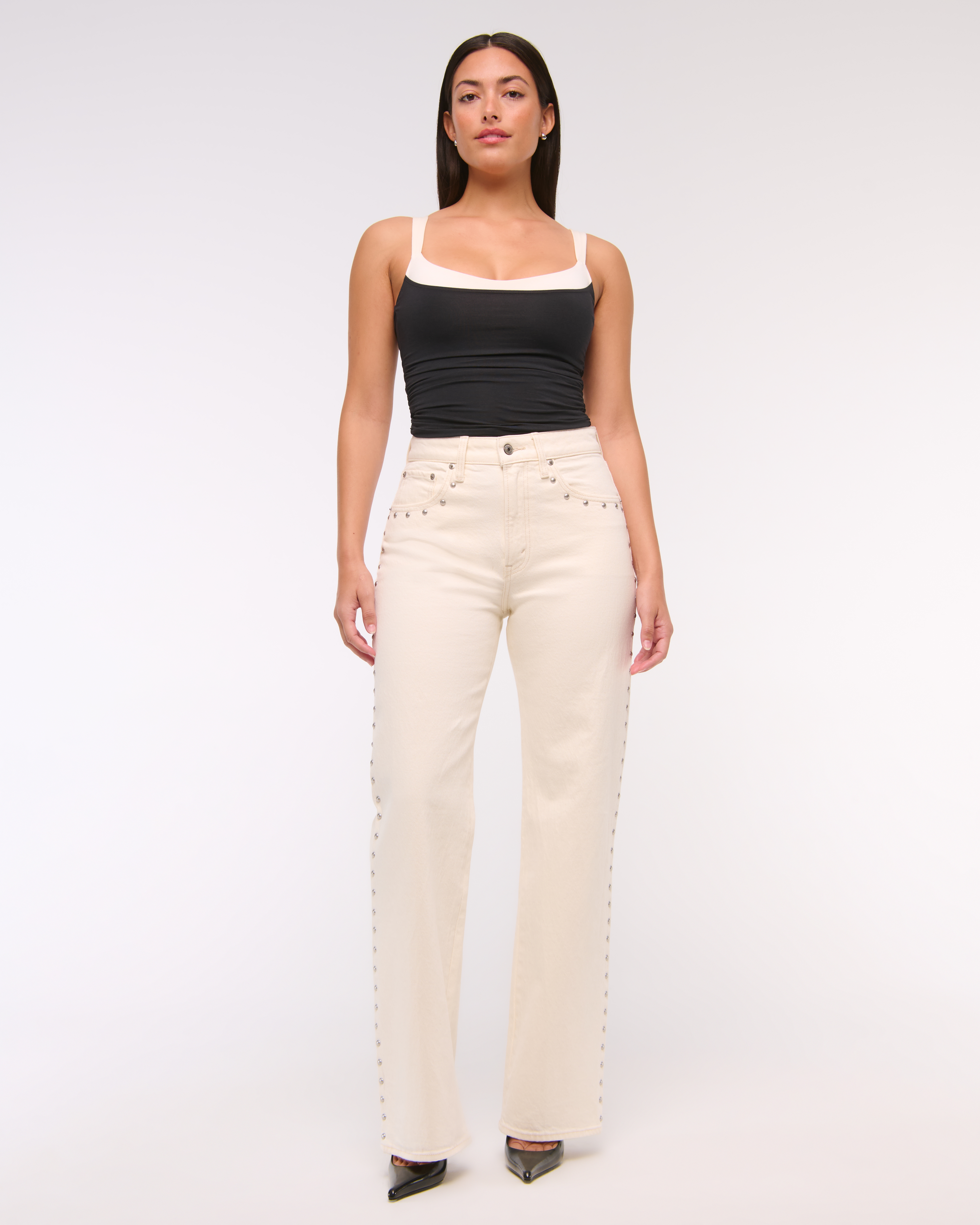 Abercrombie & Fitch Curve Love High Rise 90s Relaxed Jean In Blue