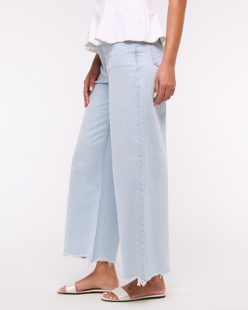 High Rise Cropped Wide Leg Jean