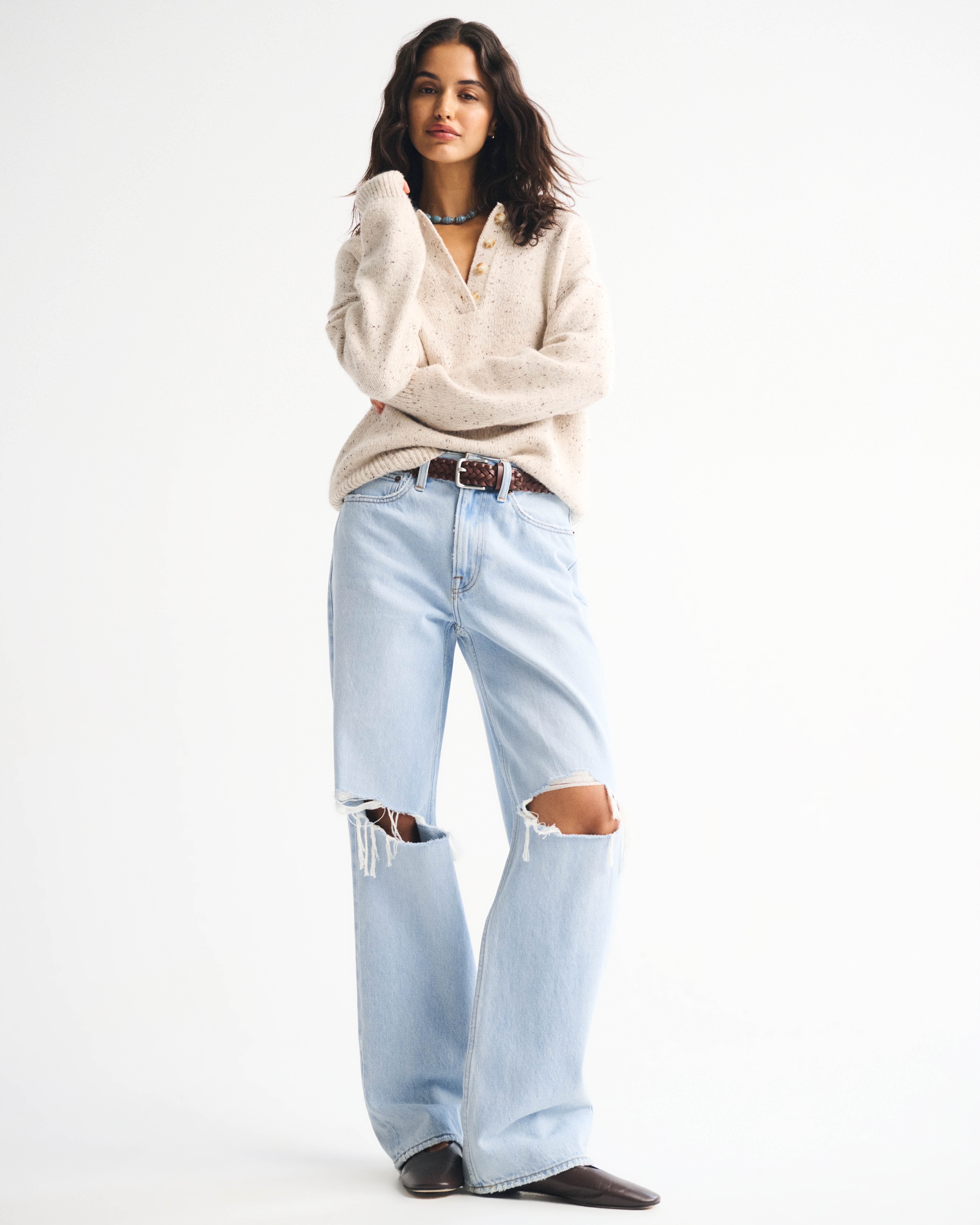 Abercrombie & Fitch Mid Rise Slouchy Jean