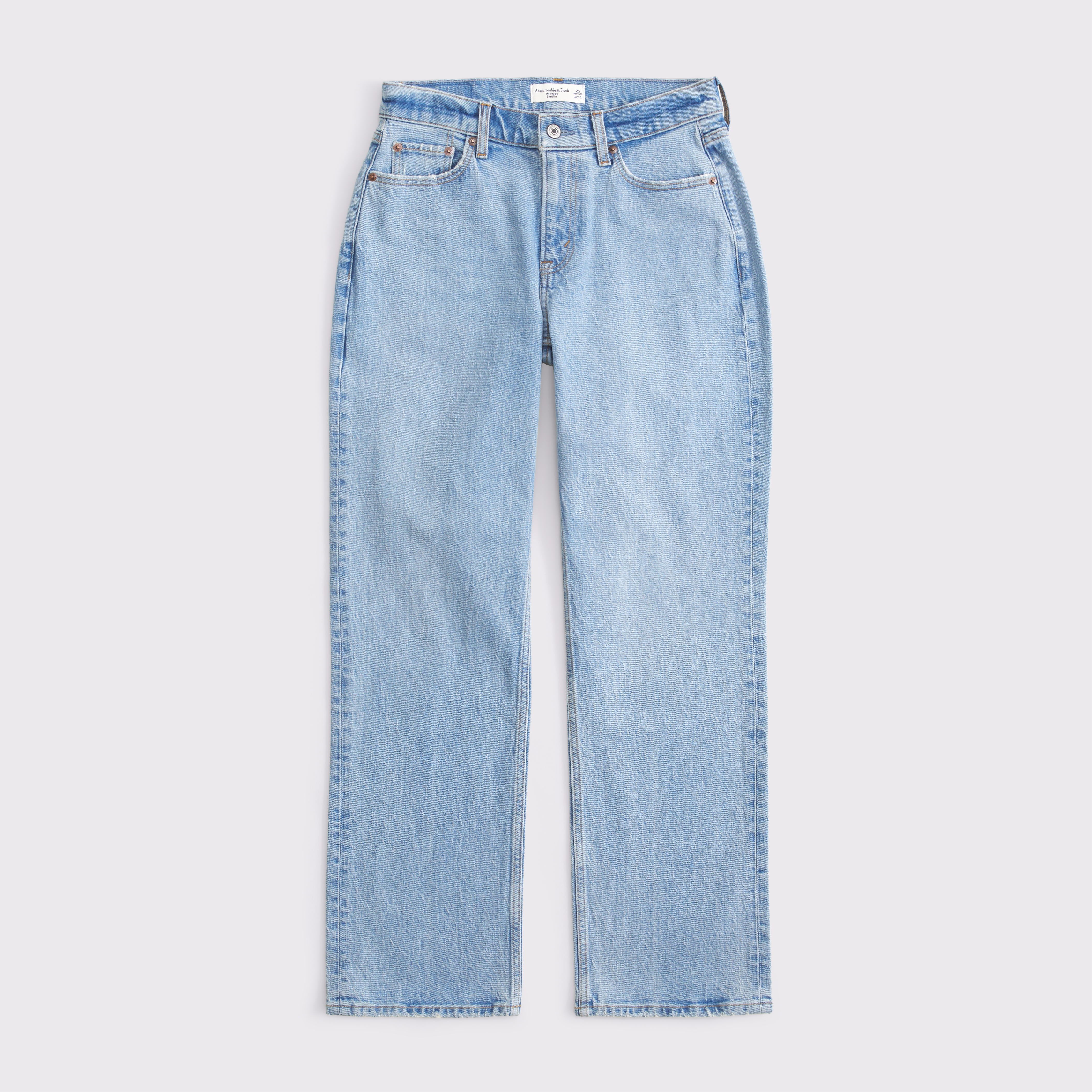 Abercrombie & Fitch Curve Love Low Rise Baggy Jean In White