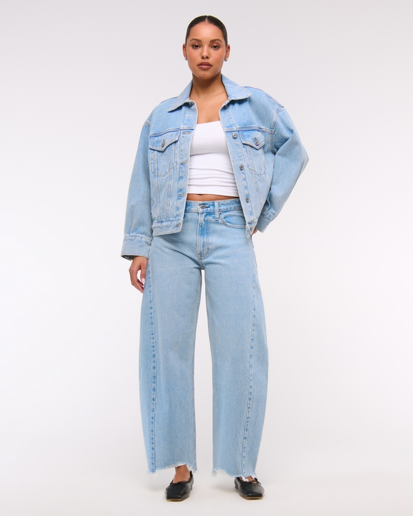 Mid Rise Barrel Jean, Light Wash view 1