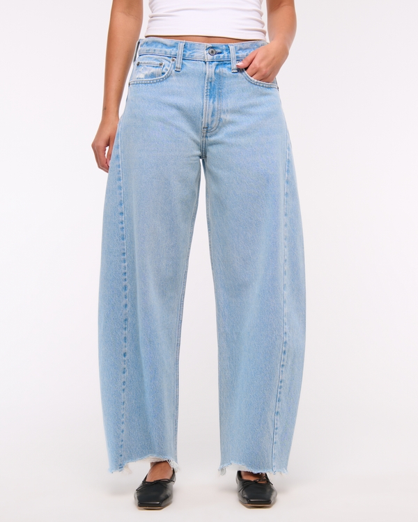 Mid Rise Barrel Jean, Light Wash view 2