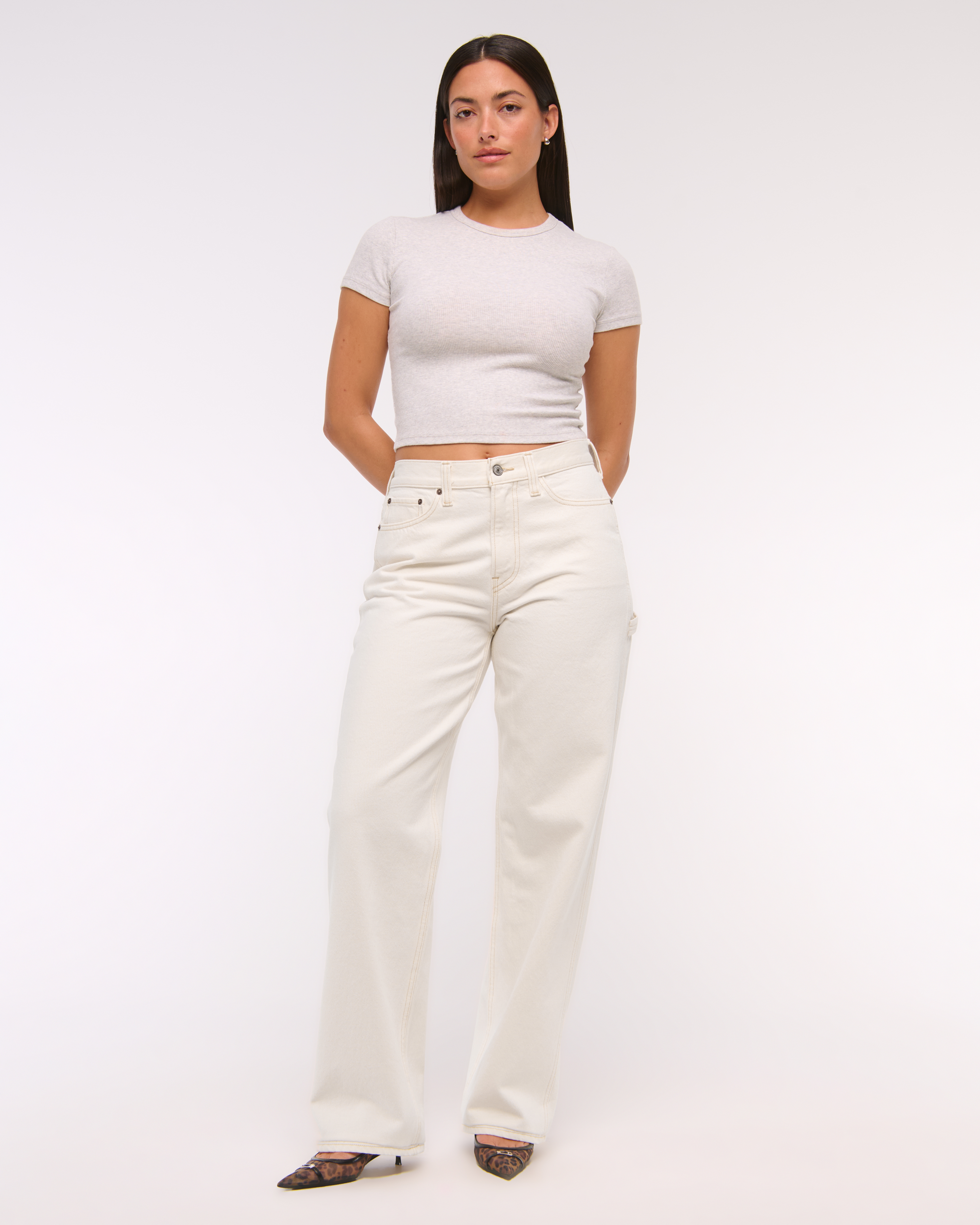 Abercrombie & Fitch Curve Love Mid Rise Slouchy Jean