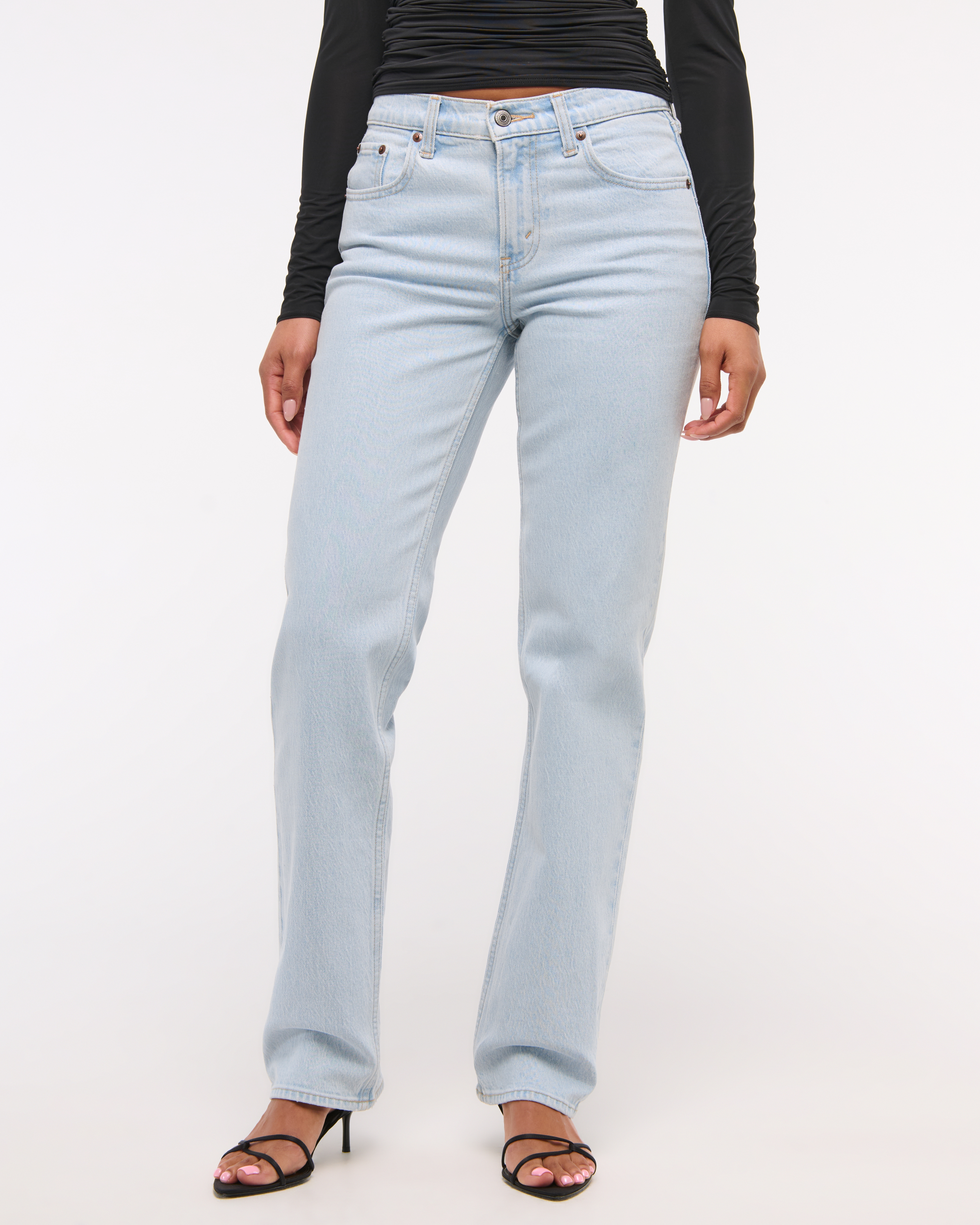 ★ ★ South Mid Blue 90s Straight Fit Eco Cool De Women's Mid Rise 90s Straight Jean | Women's Bottoms