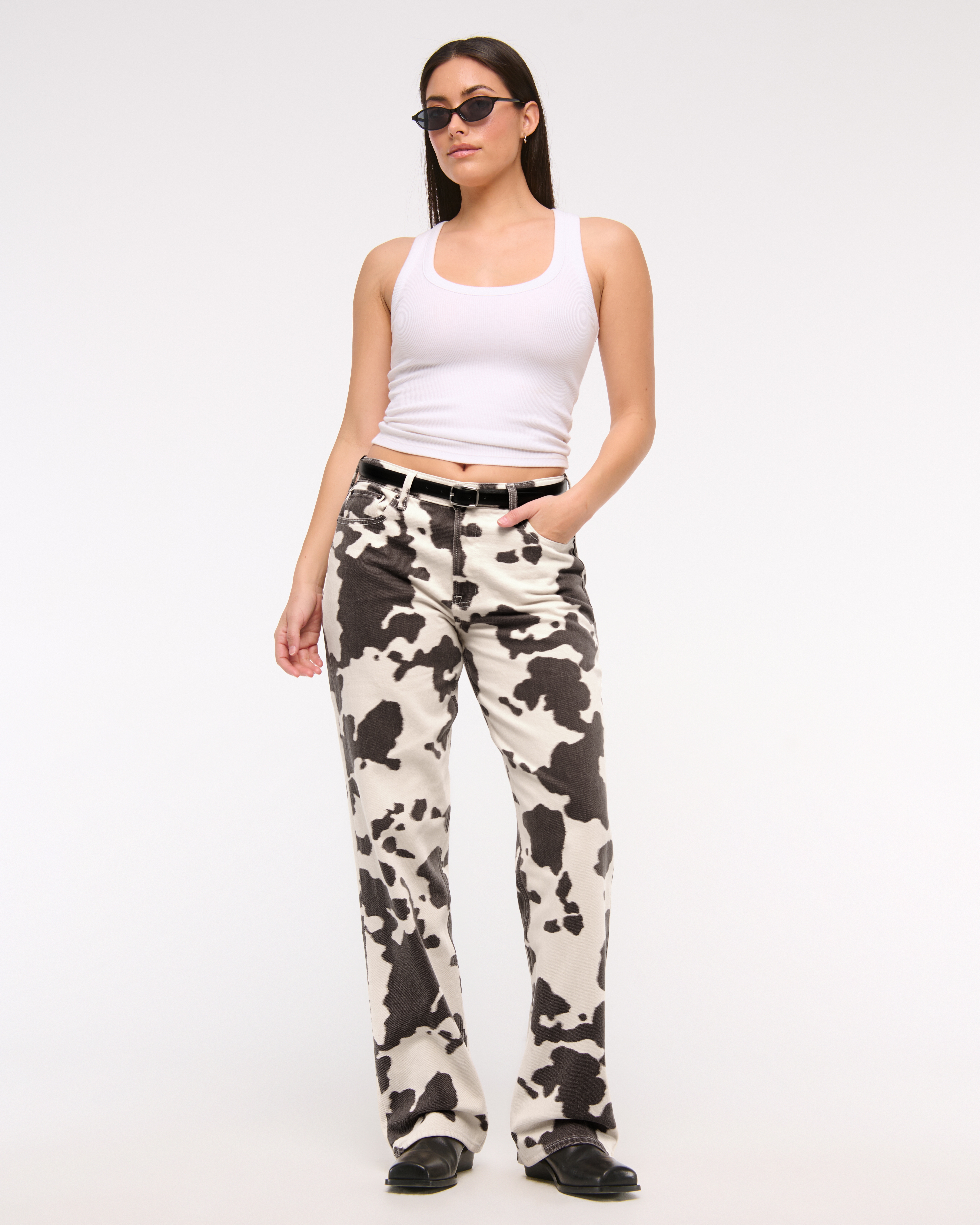 Abercrombie & Fitch Curve Love Low Rise Baggy Jean In Multi