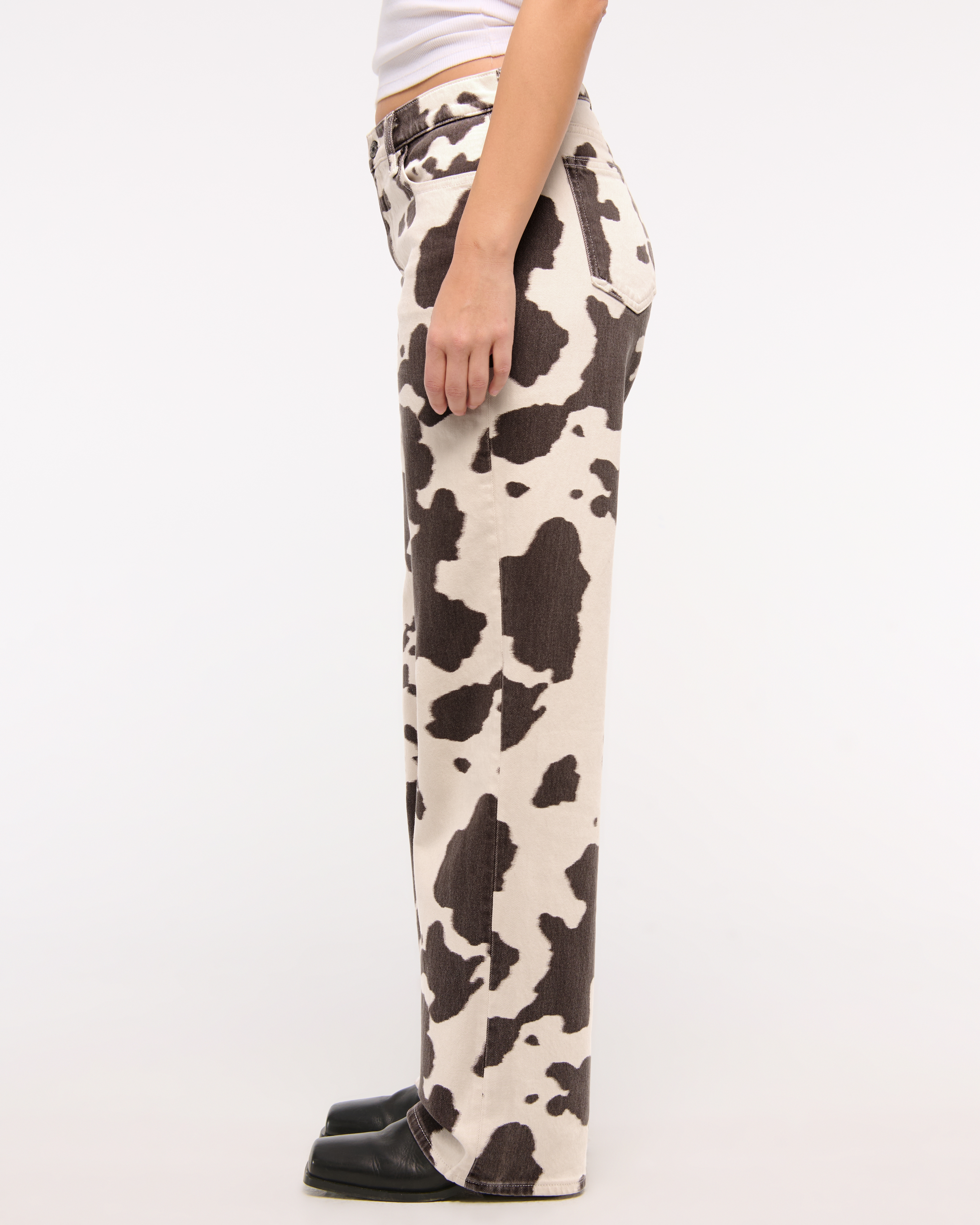 Abercrombie & Fitch Curve Love Low Rise Baggy Jean In Multi