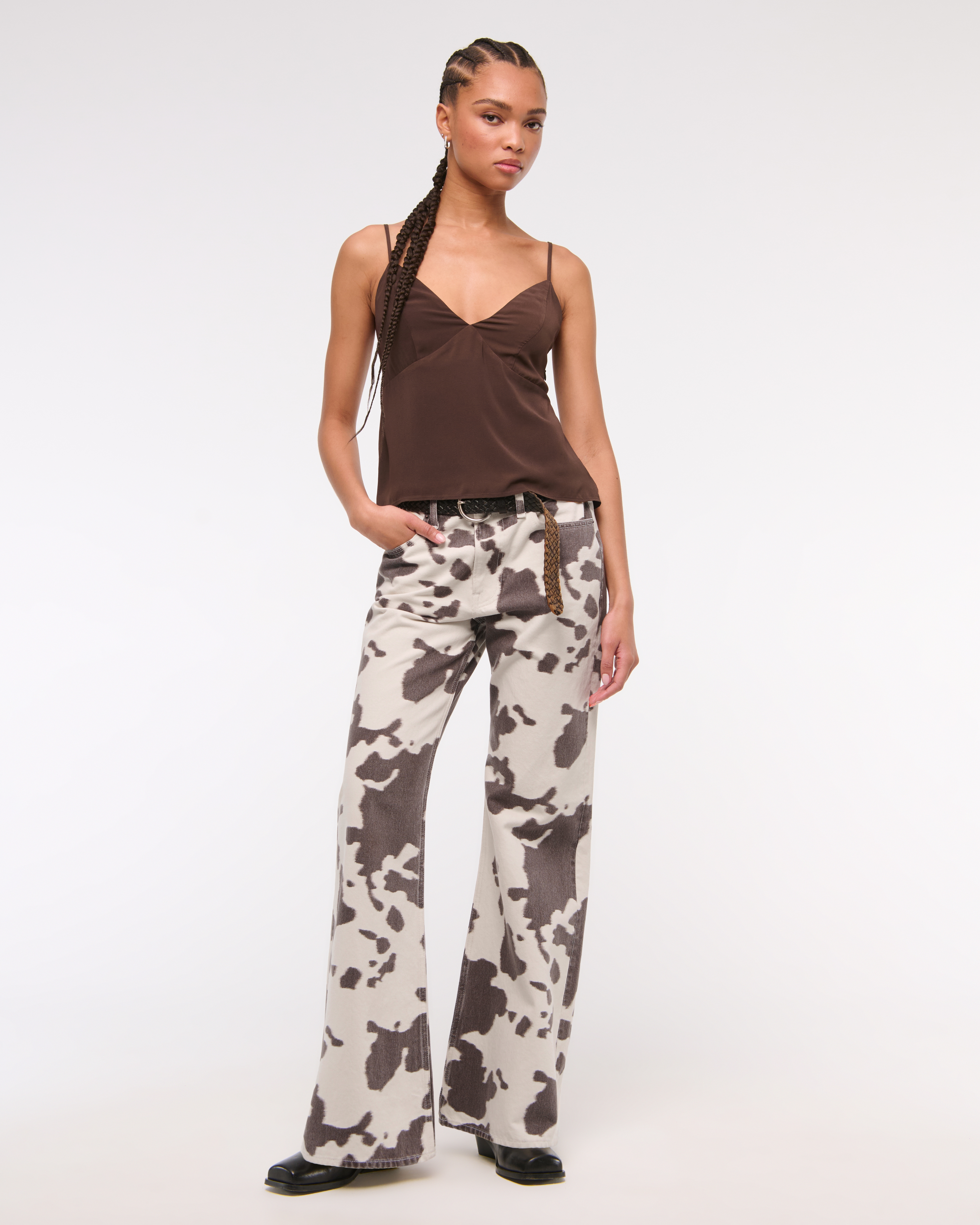 Abercrombie & Fitch Mid Rise Baggy Bootcut Jean In Multi