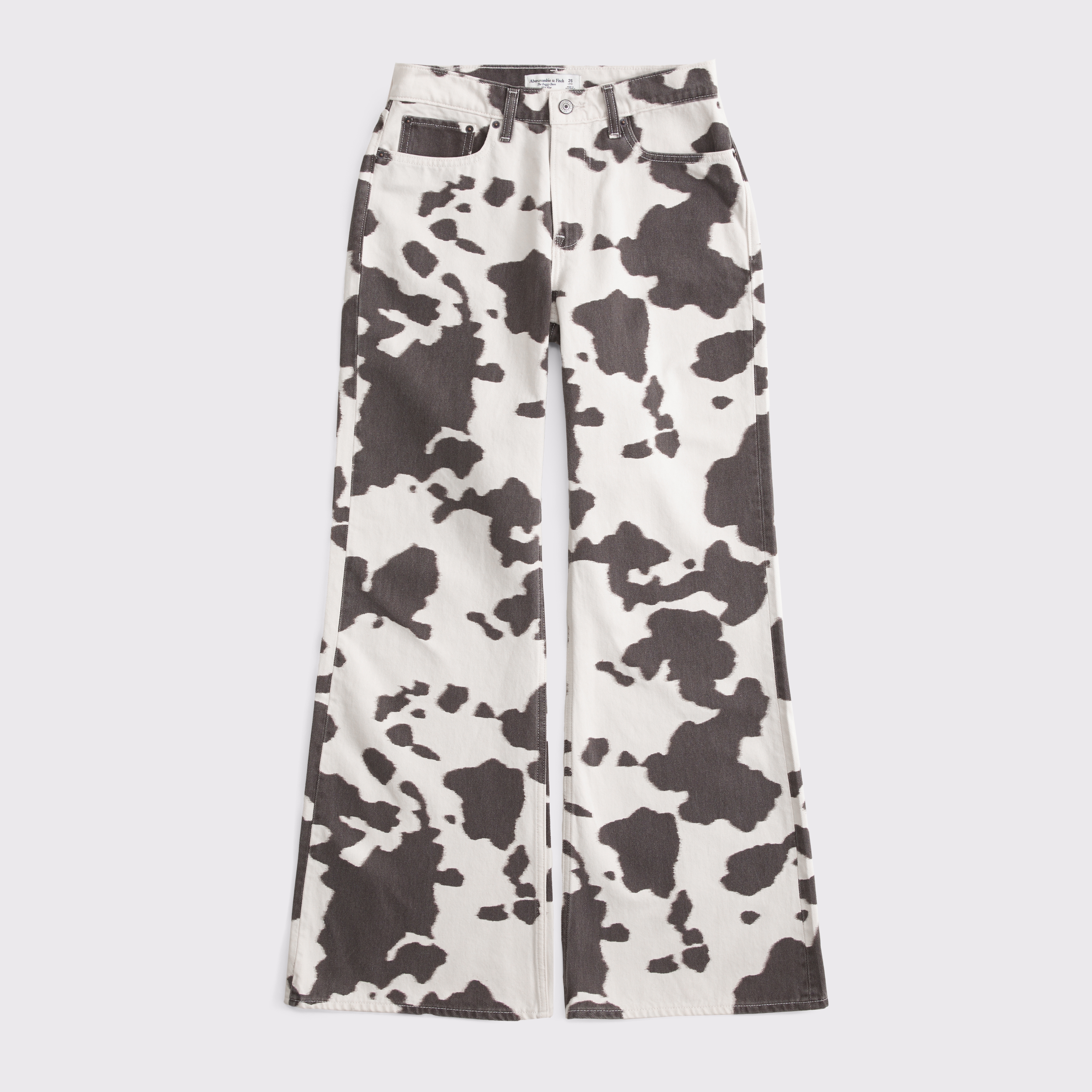 Abercrombie & Fitch Curve Love Mid Rise Baggy Bootcut Jean In Multi