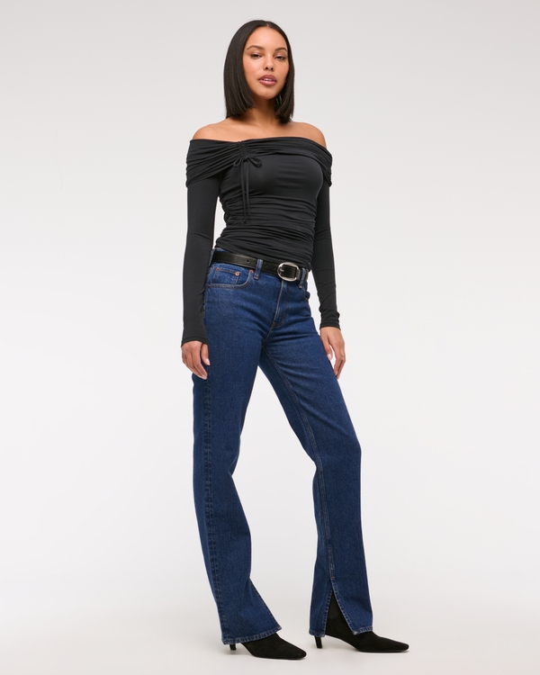 Mid Rise 90s Straight Jean, Medium Vent Hem view 1