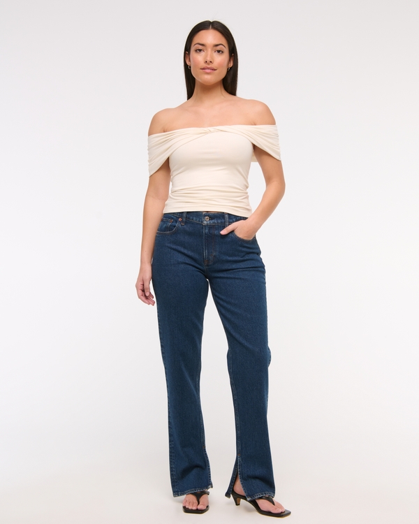 Curve Love Mid Rise 90s Straight Jean, Medium Vent Hem view 1