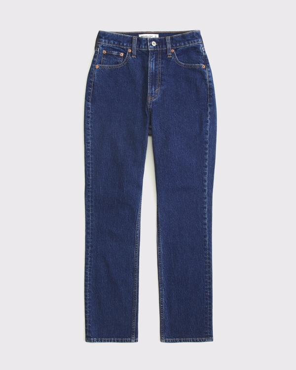 Curve Love Ultra High Rise Ankle Straight Jean, Dark Wash view 1