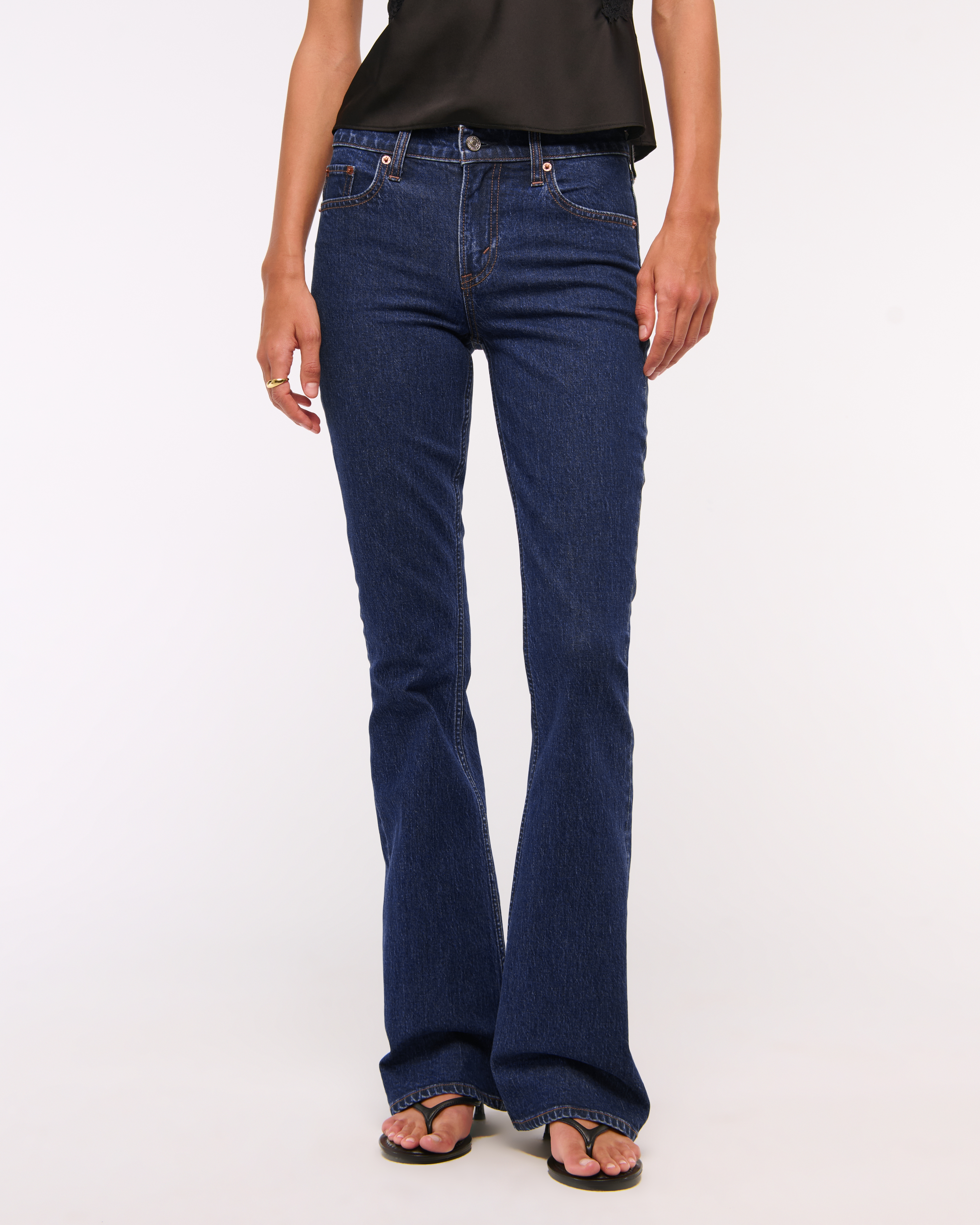 Abercrombie & Fitch Mid Rise Bootcut Jean In Black