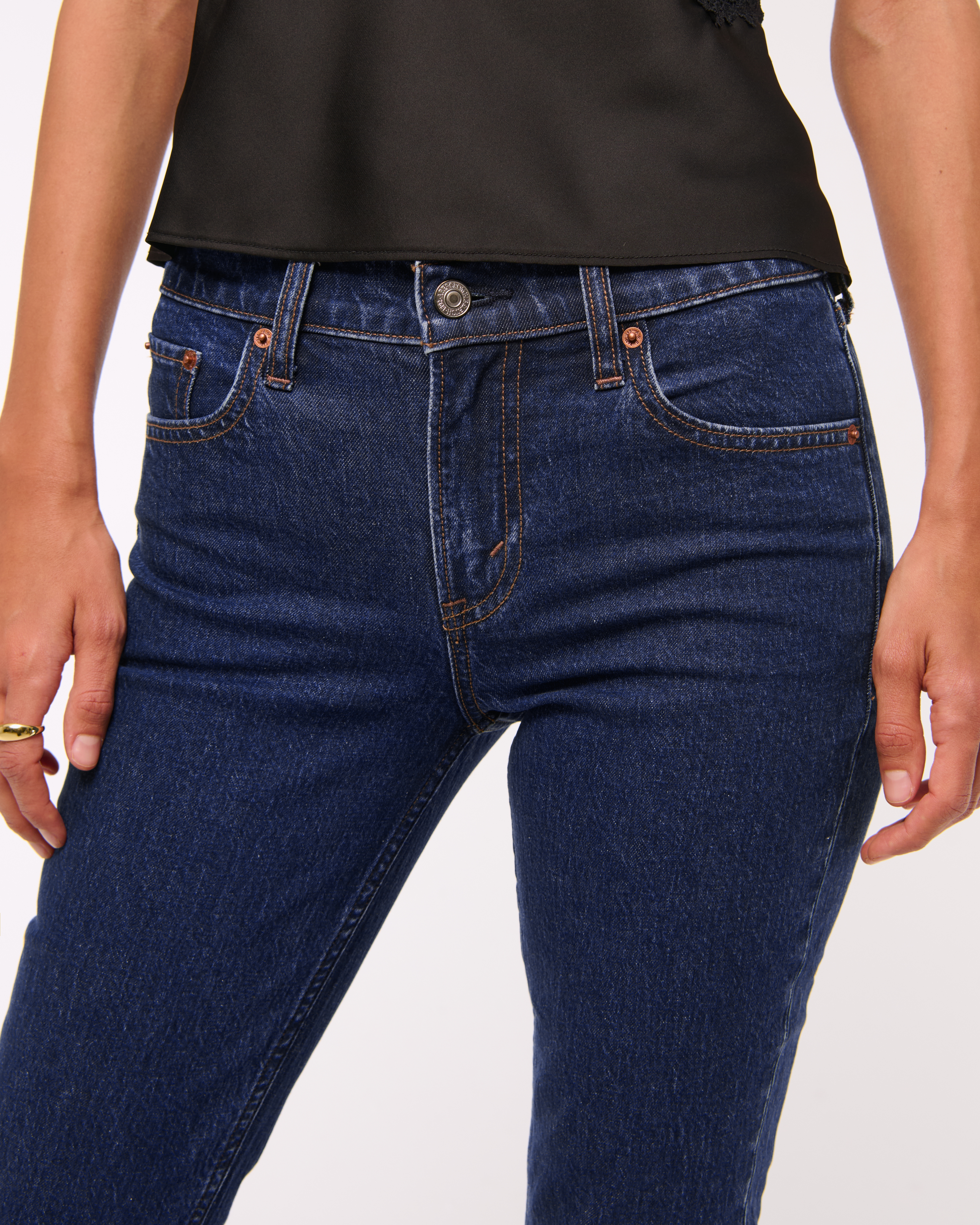 Abercrombie & Fitch Mid Rise Bootcut Jean In Black