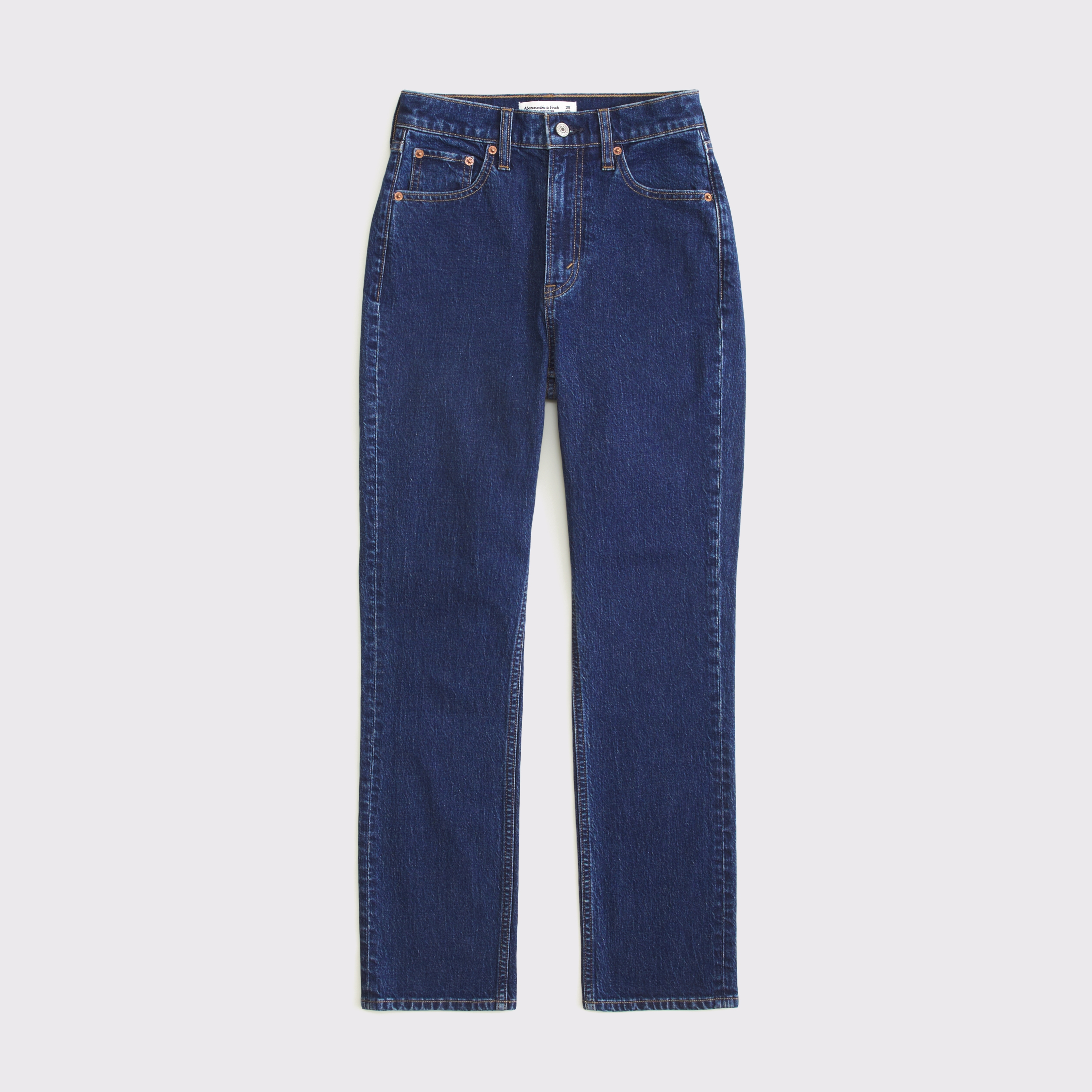 Abercrombie & Fitch Ultra High Rise Ankle Straight Jean In Blue