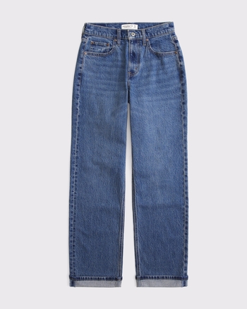 Damen Curve Love High Rise Straight Vintage-Jeans | Damen Unterteile | Abercrombie.com