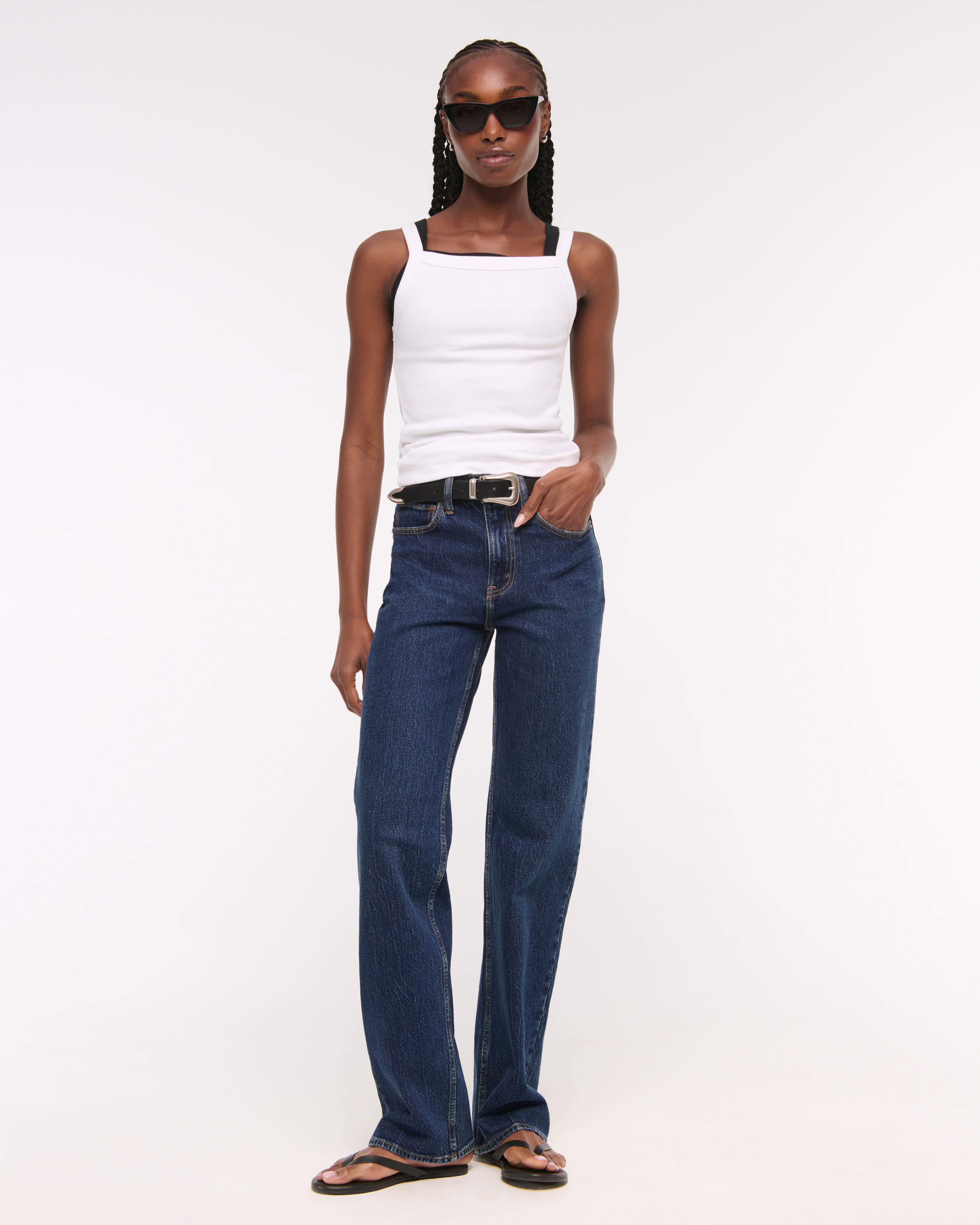 Abercrombie & Fitch High Rise 90s Relaxed Jean In Blue