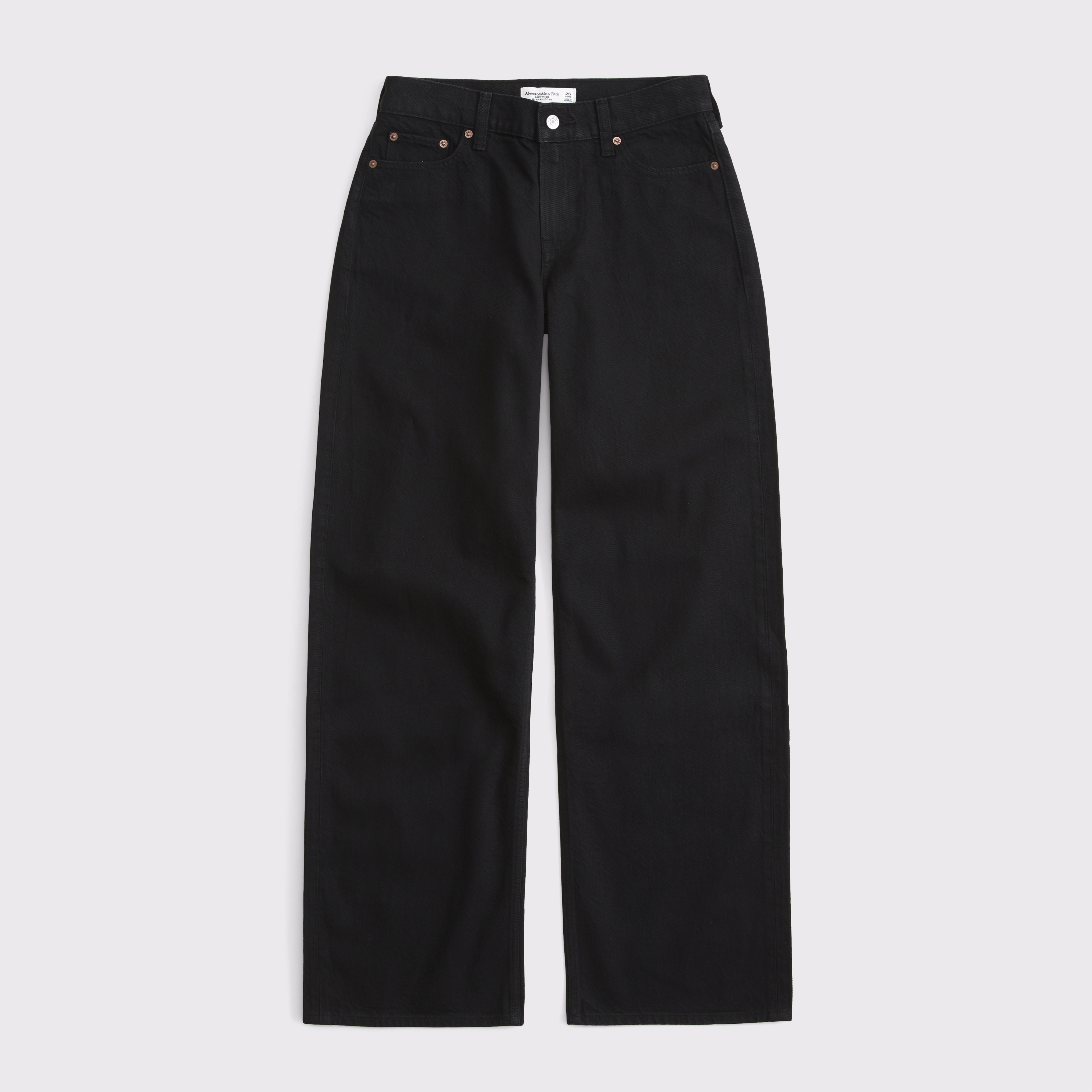 Abercrombie & Fitch Curve Love Low Rise Ultra Loose Jean In Black