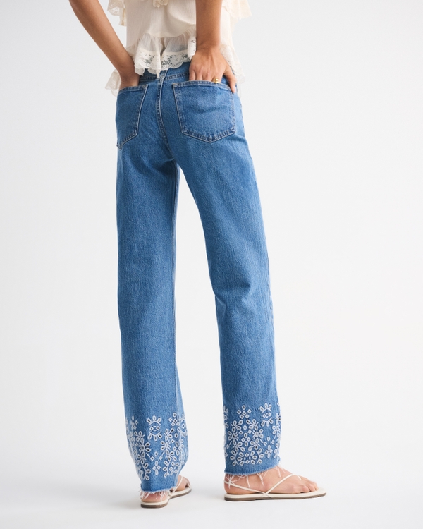 High Rise 90s Relaxed Cutwork Embroidered Jean