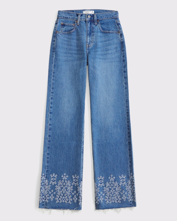 Curve Love High Rise 90s Relaxed Cutwork Embroidered Jean
