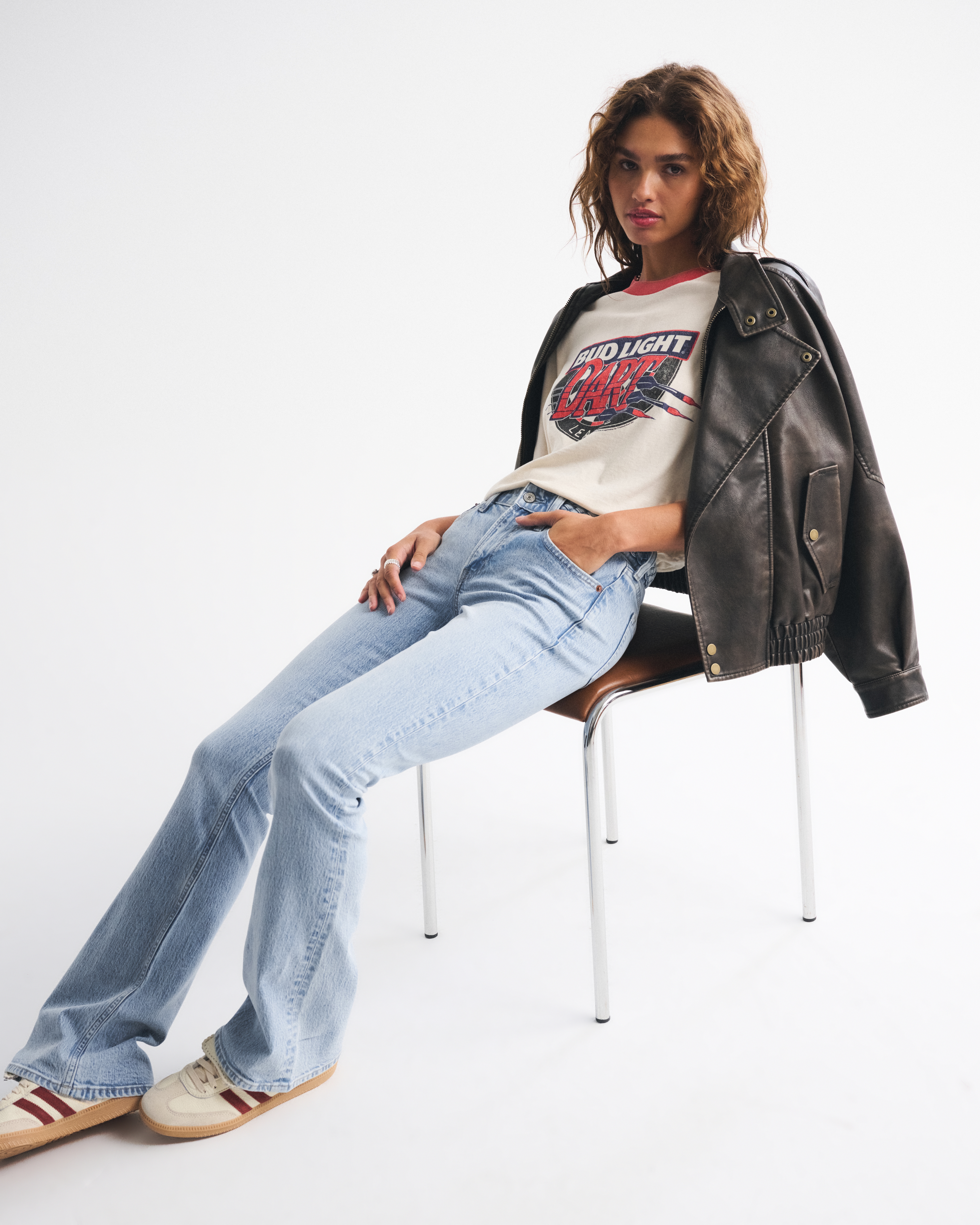 Abercrombie & Fitch Mid Rise Bootcut Braided Waistband Jean