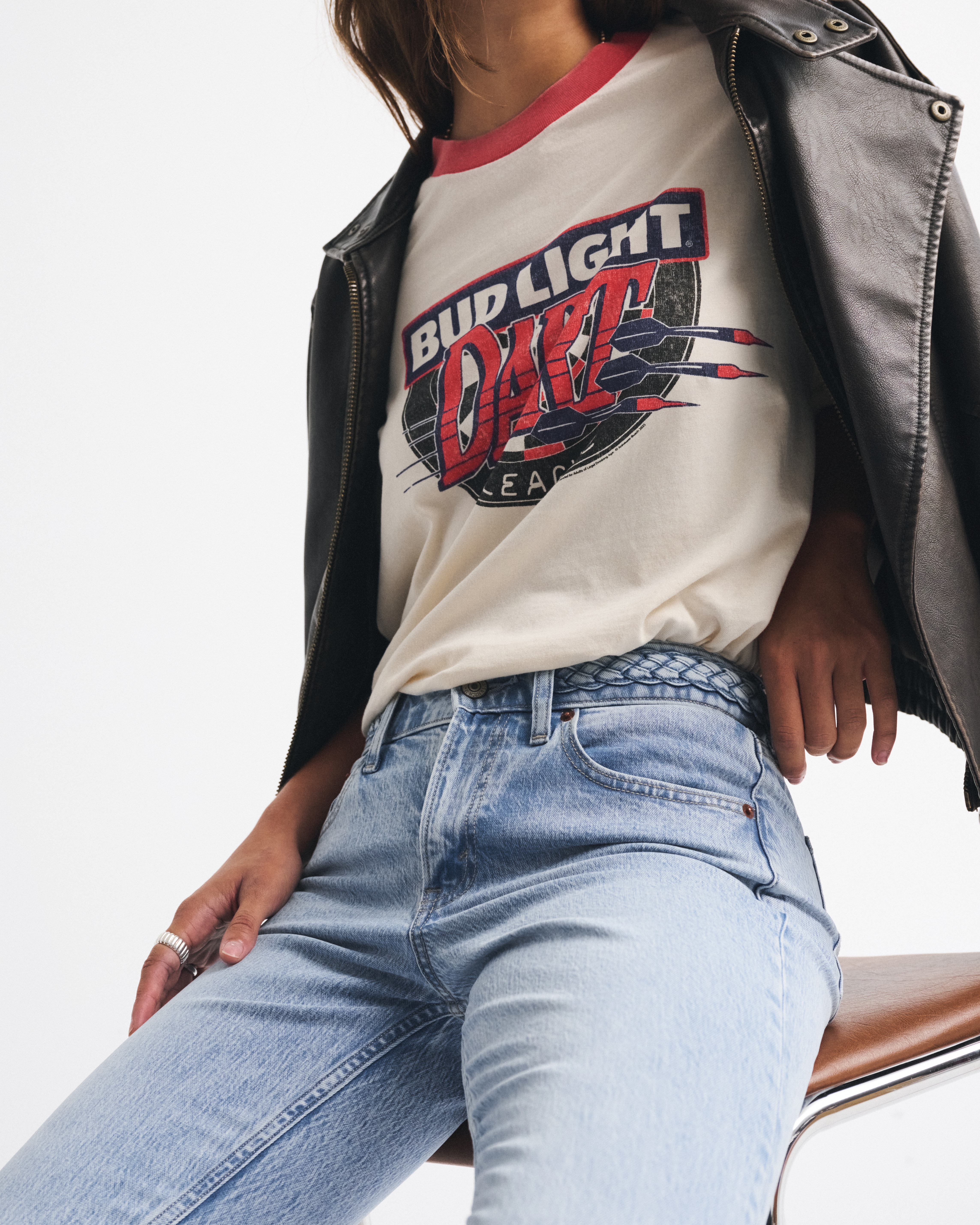 Abercrombie & Fitch Mid Rise Bootcut Braided Waistband Jean