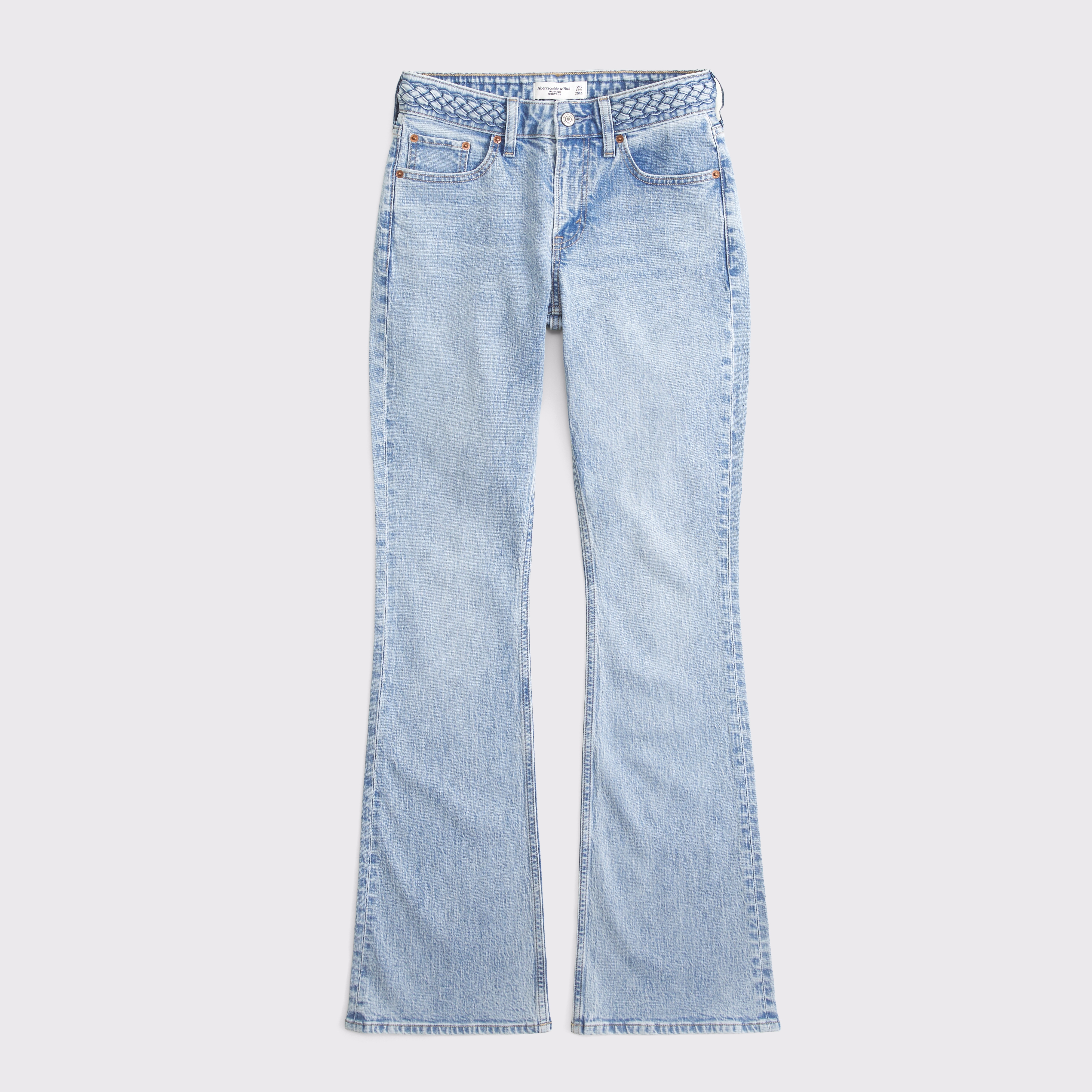 Abercrombie & Fitch Mid Rise Bootcut Braided Waistband Jean