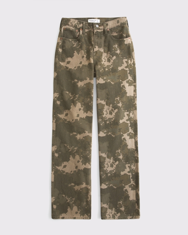 Curve Love High Rise 90s Relaxed Jean, Watercolor Camo view 1