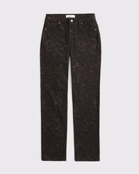 Mid Rise 90s Straight Leopard Print Jean