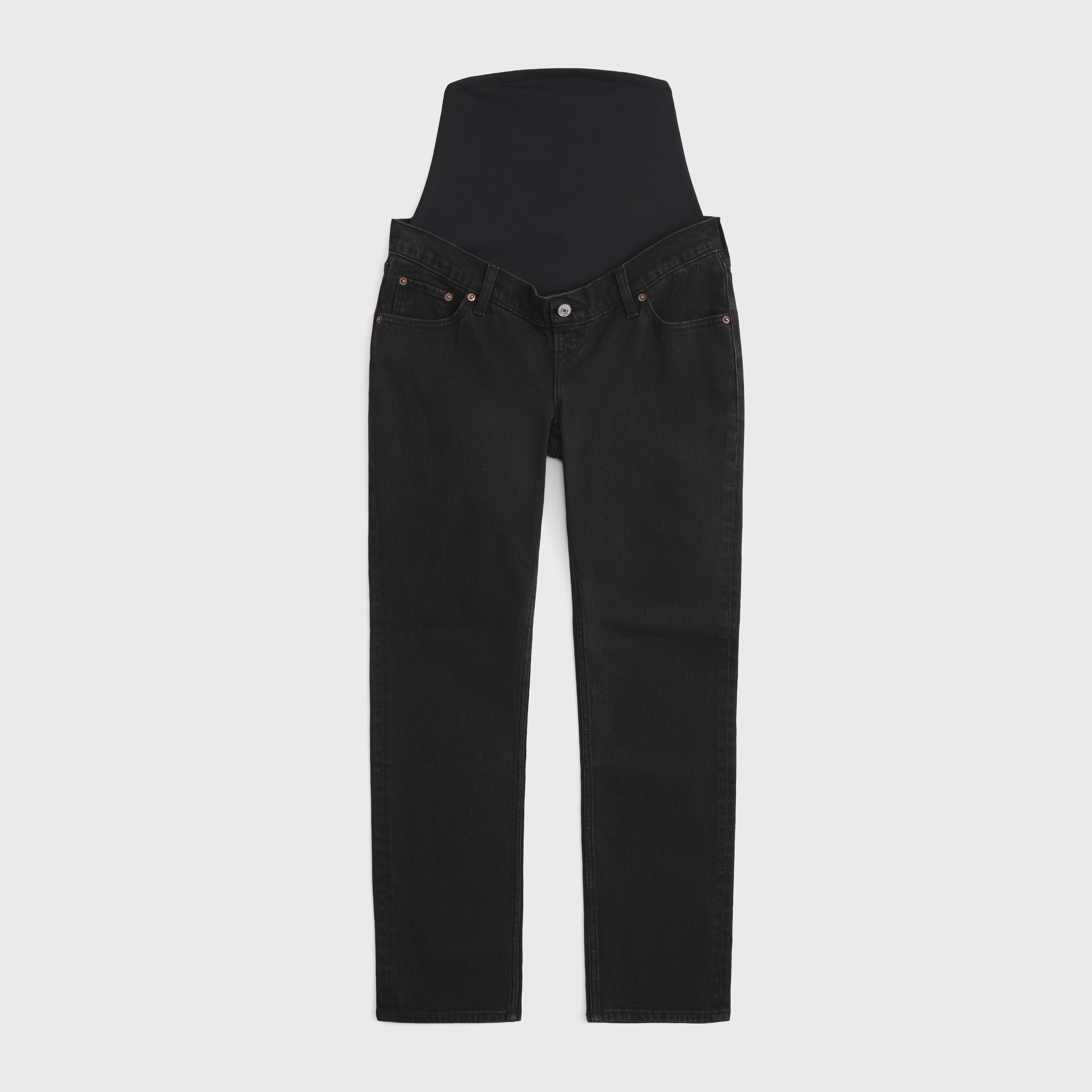 Abercrombie & Fitch Maternity Ankle Straight Jean In Black