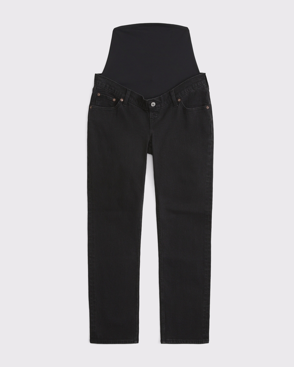 Maternity Ankle Straight Jean, Black view 1