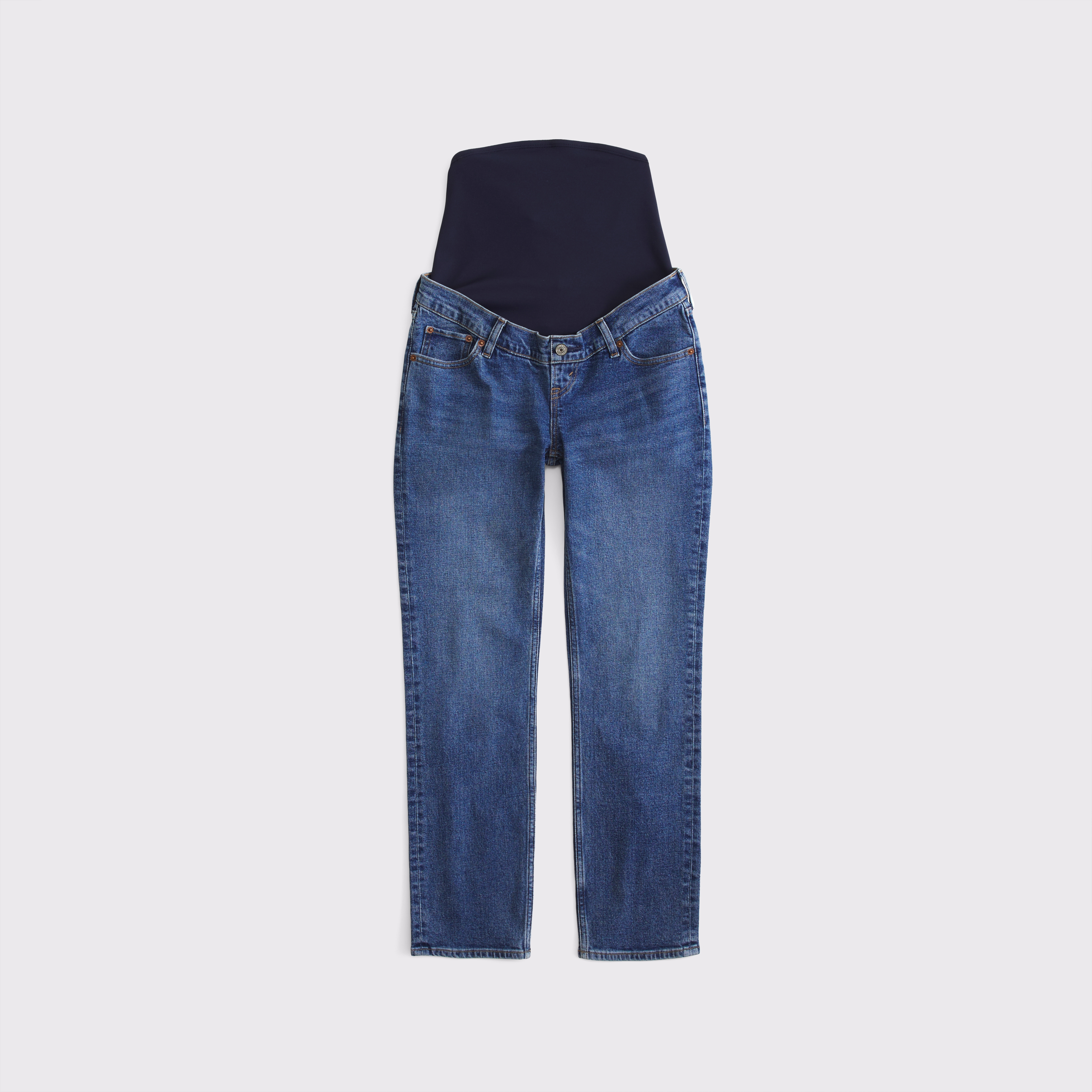 Abercrombie & Fitch Maternity Ankle Straight Jean In Blue