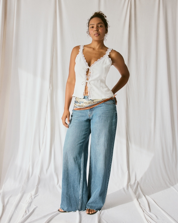 Curve Love Low Rise Ultra Loose Jean, Medium Wash view 1