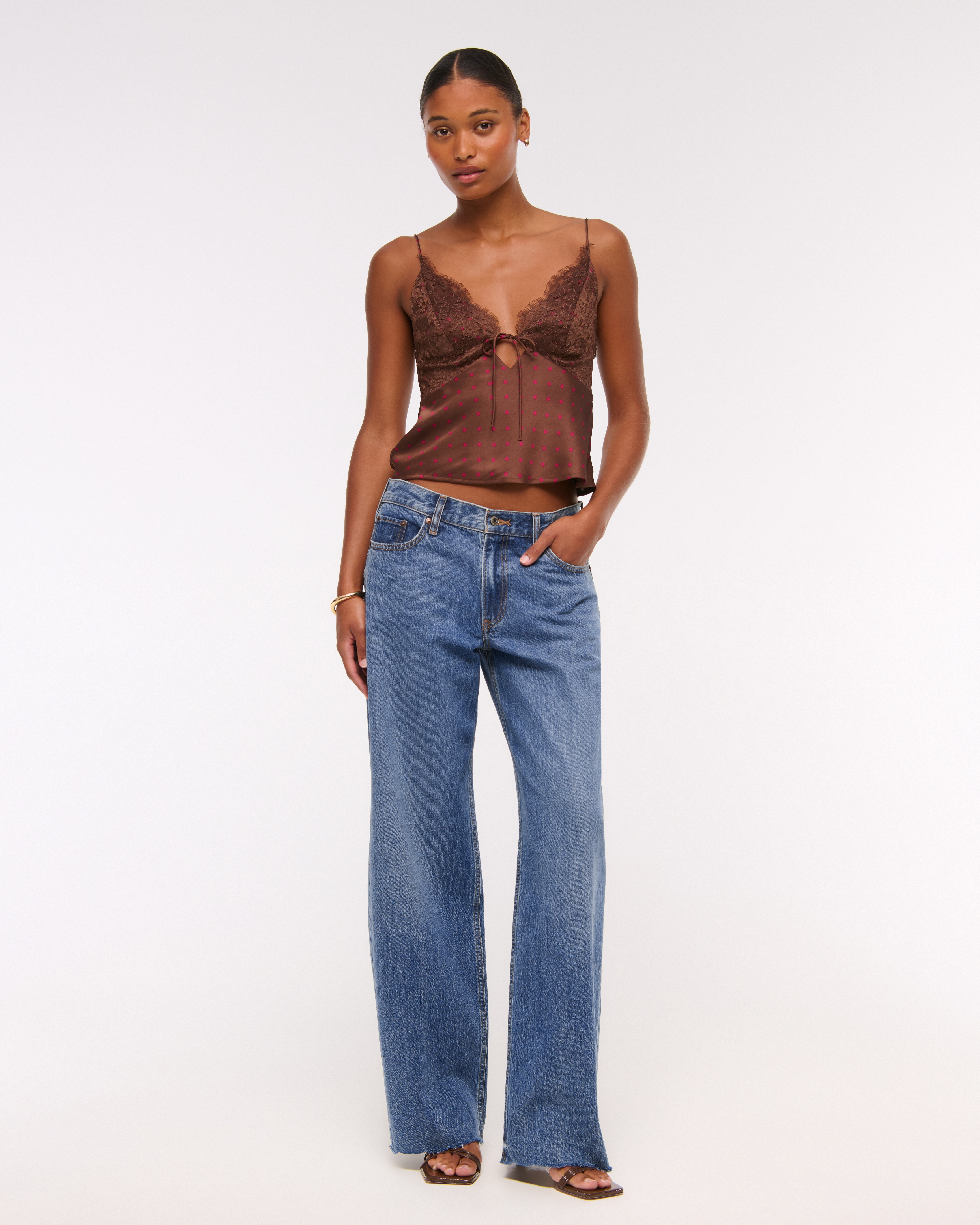 Abercrombie & Fitch Curve Love Low Rise Ultra Loose Jean In Blue