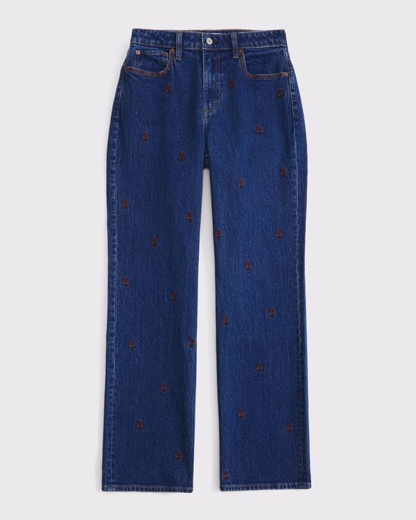 Curve Love High Rise 90s Relaxed Jean, Dark Floral Embroidery view 1