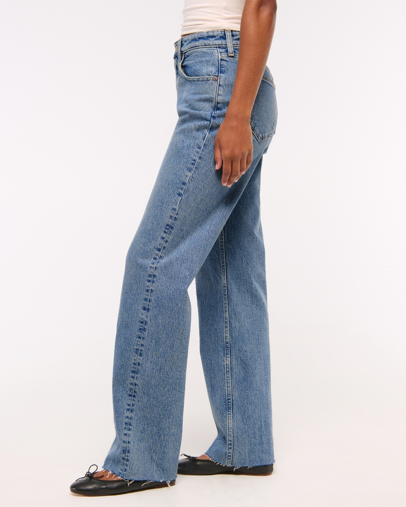 Women's Curve Love High Rise 90s Relaxed Frayed Hem Jean | Women's
