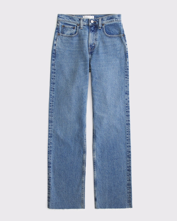 Curve Love High Rise 90s Relaxed Jean, Medium Fray Hem view 1