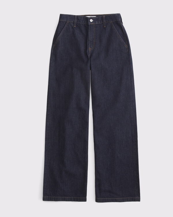 Curve Love High Rise Wide Leg Jean, Rinse Trouser Pocket view 1