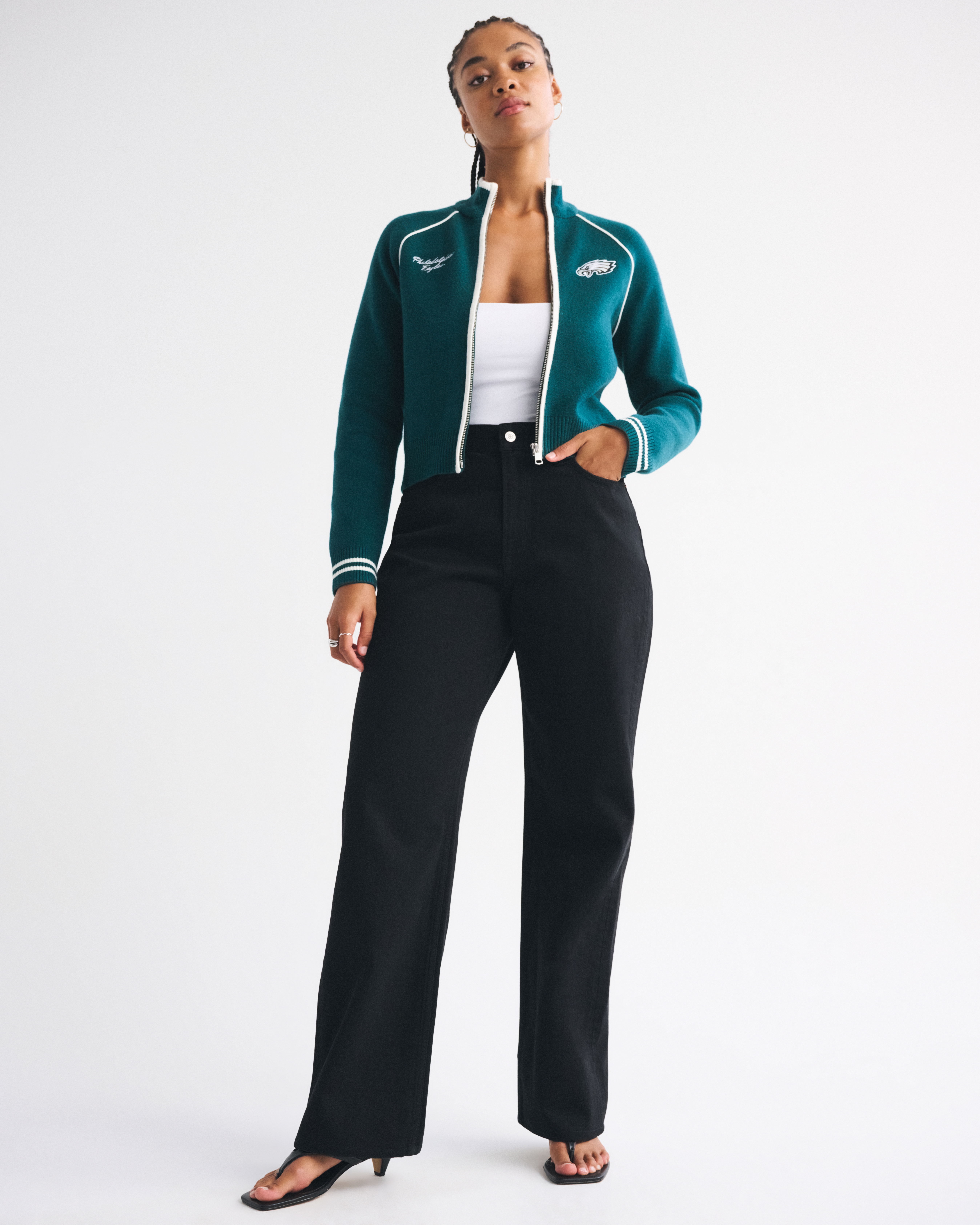 Abercrombie & Fitch Curve Love High Rise Loose Jean In Black