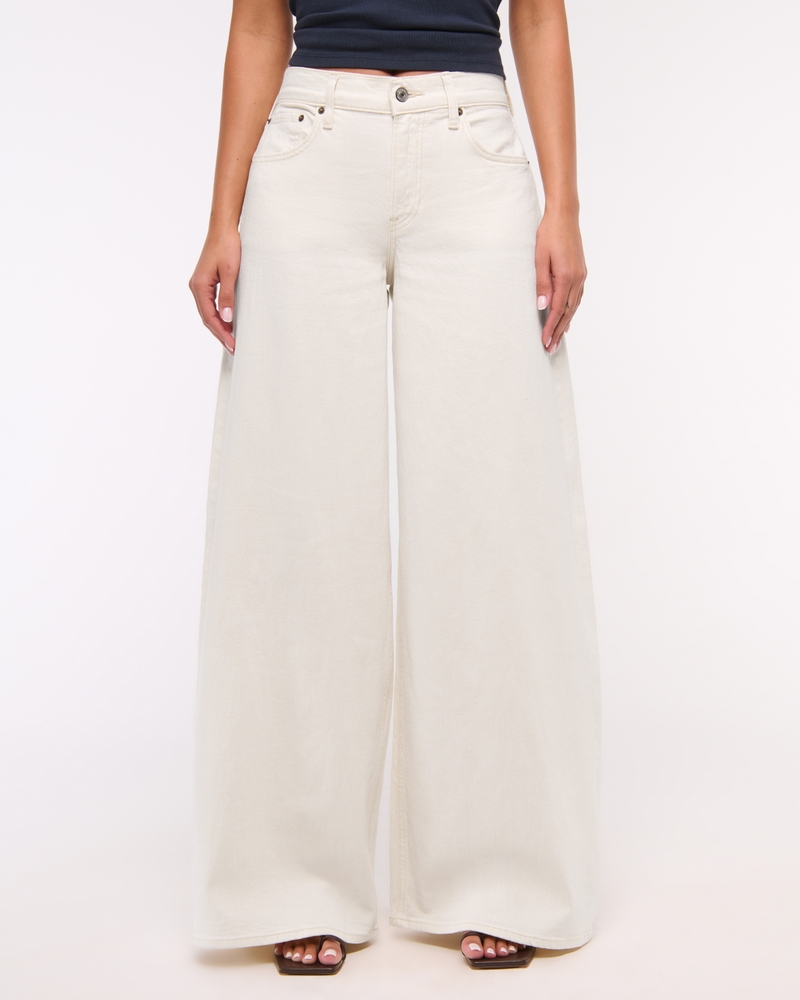 Linen-Blend Ultra Wide Leg Jean