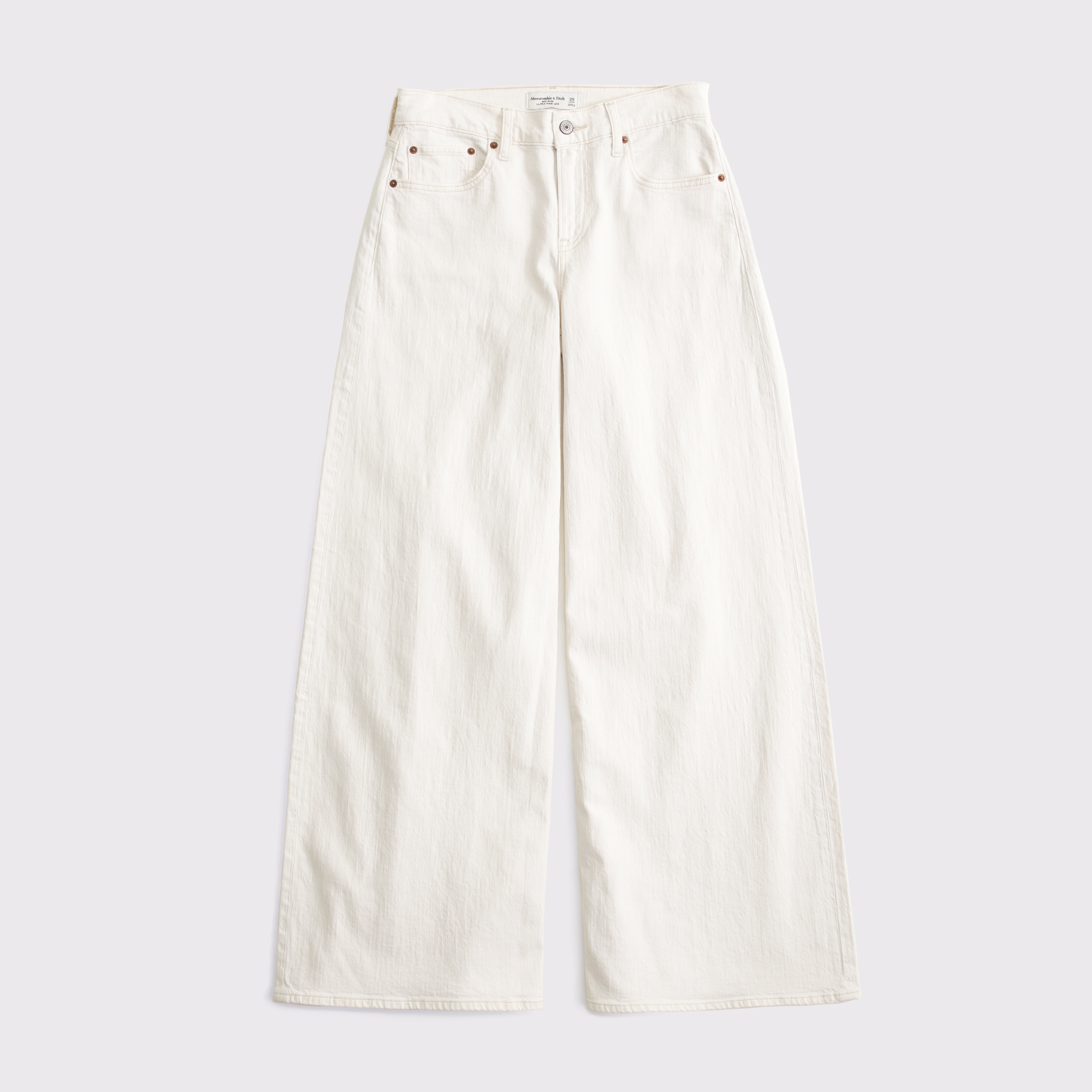 パンツ Abercrombie&Fitch white pants NEW Abercrombie & Fitch Ultra High Rise Vintage Straight
